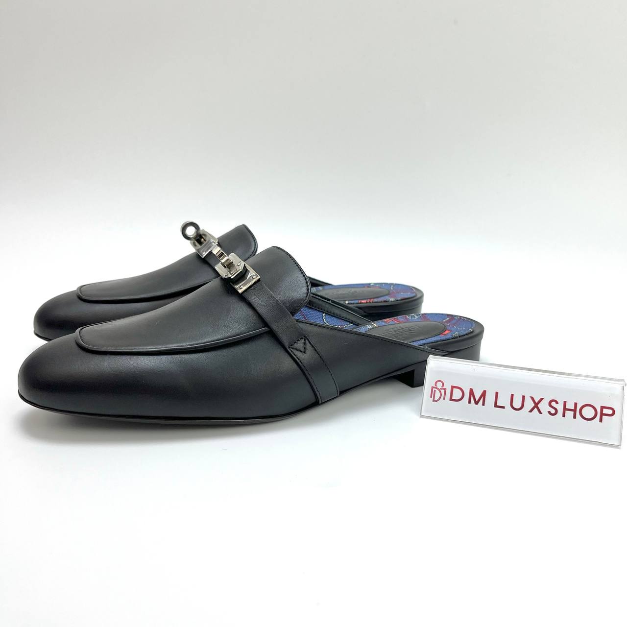 Hermes Oz Mules Black PHW