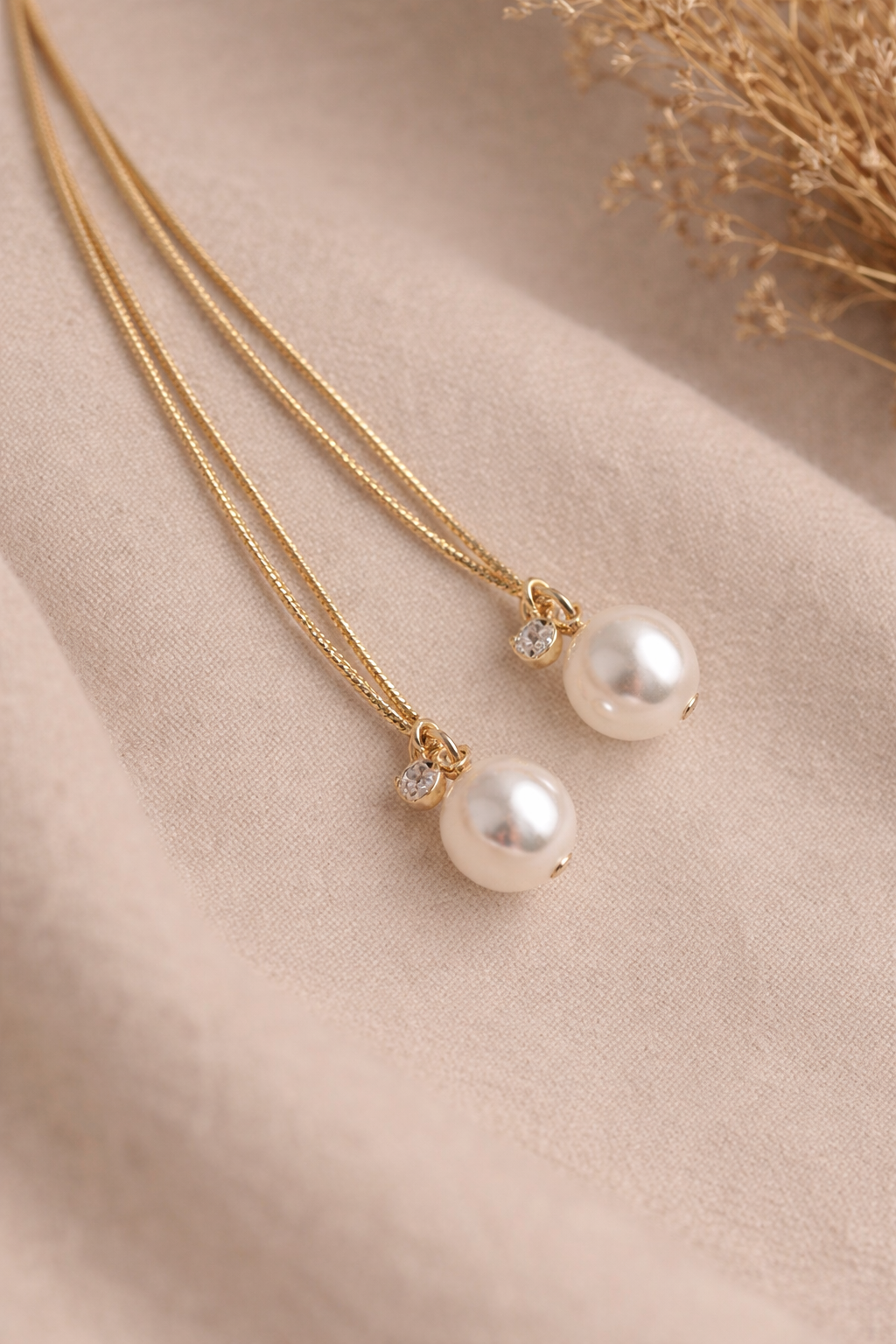 Pearl Linear Drop Earrings
