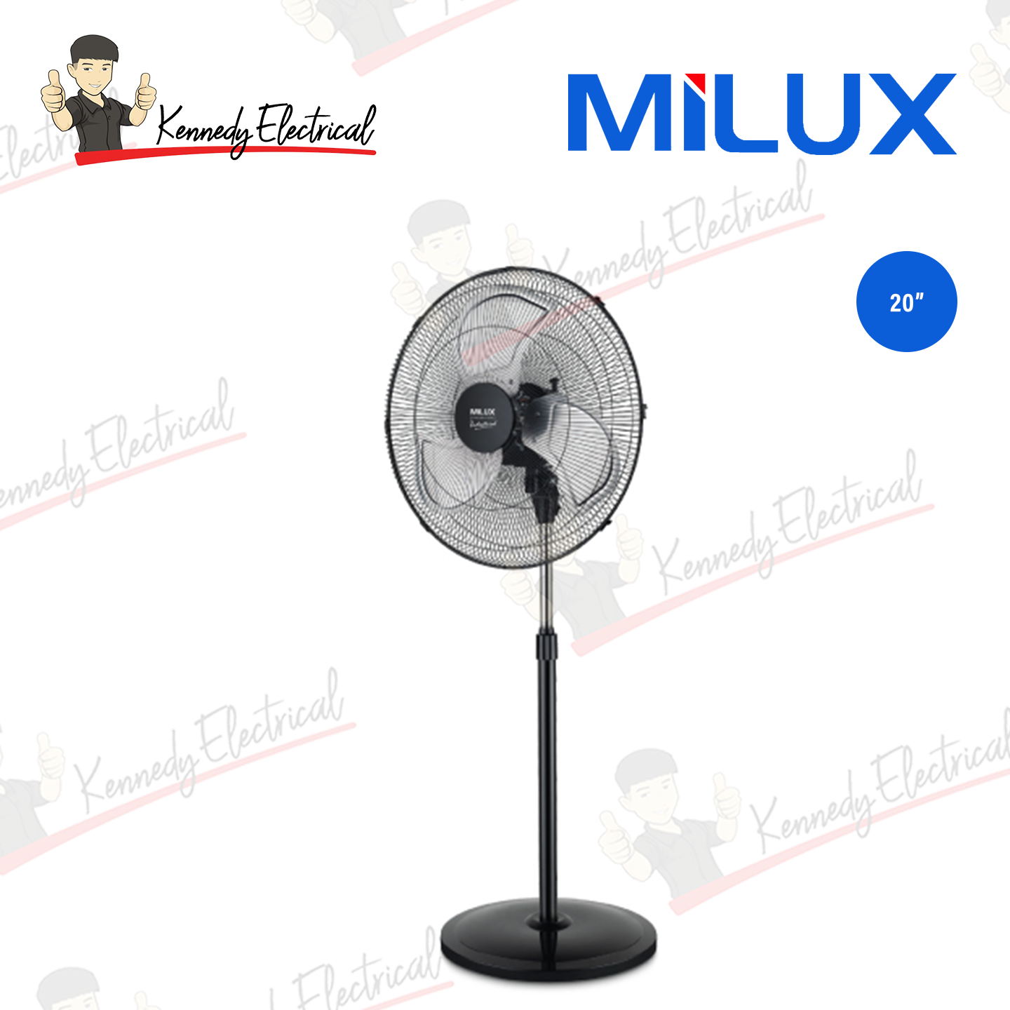 Milux 20" 125W Industrial Stand Fan (MISF-2001)
