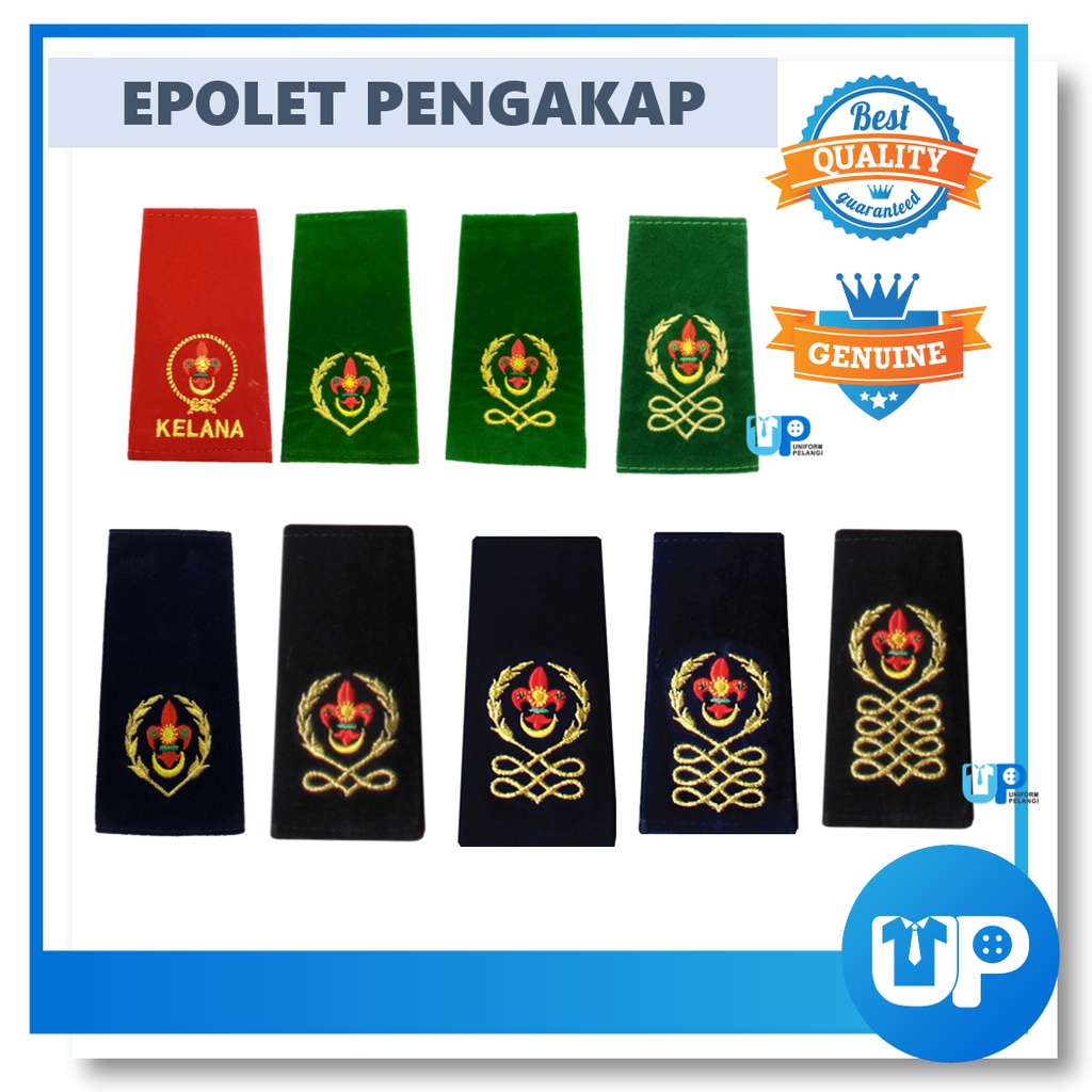 Epolet Pengakap Pemimpin Cikgu Guru Pangkat Kelana Merah Hijau Birutua Kokurikulum Sekolah Scout Teacher Badges