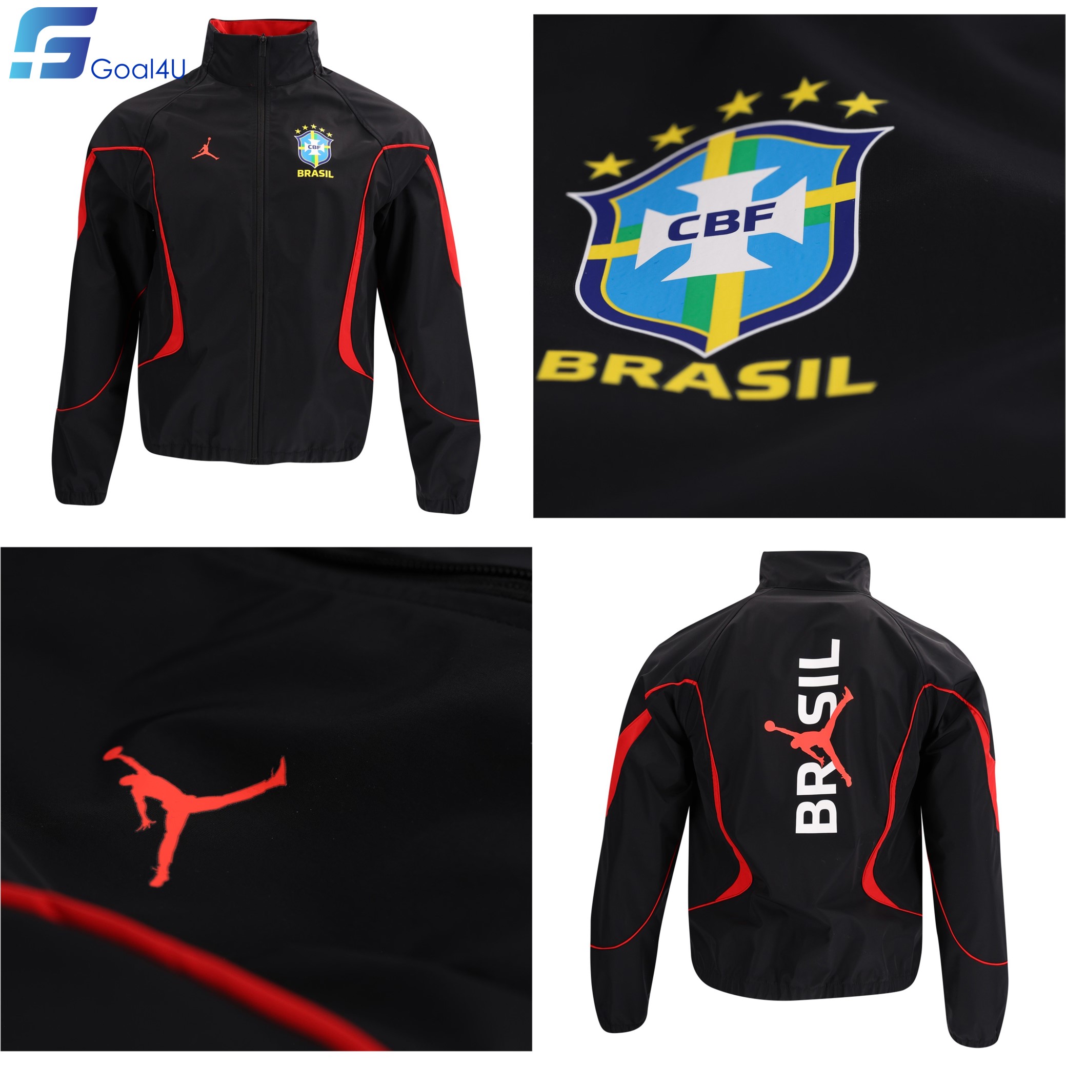 Nike x Jordan Brazil 巴西 2026 黑紅色 Anthem Jacket 
