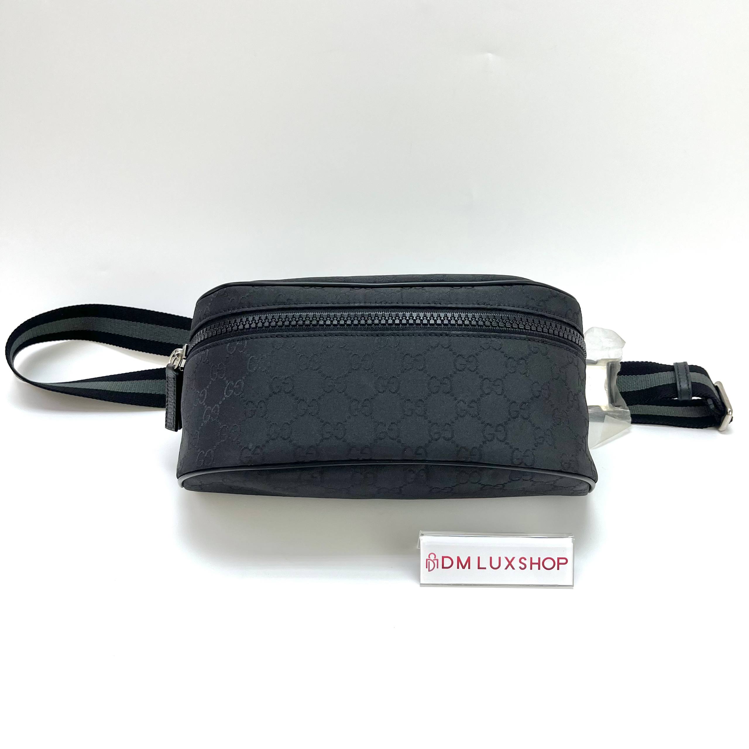 Gucci Black GG Pattern Belt Bag SHW