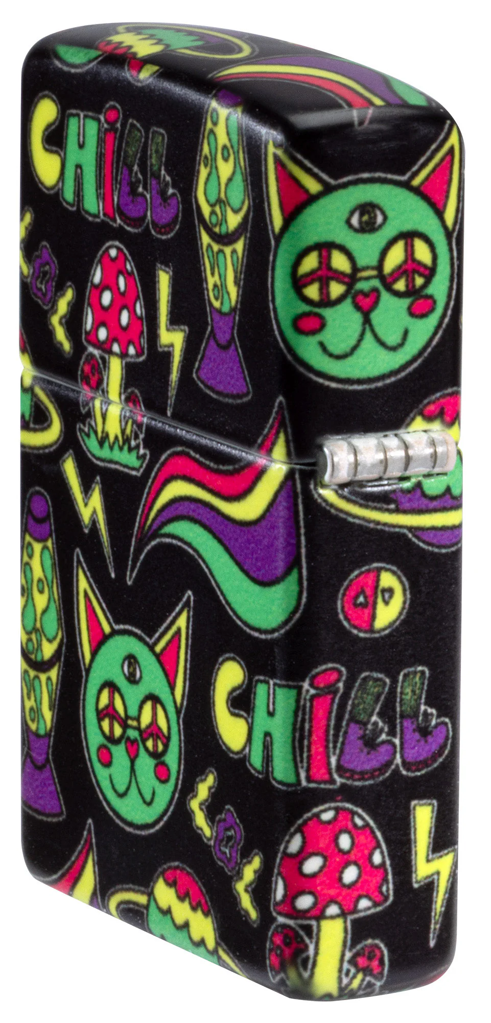 美國製造 | Zippo指定經銷商 Zippo 47114 發光 Chill 打火機 – 發光綠色迷幻融合 (熔岩與 groovy 圖案)  Glowing Chill Lighter Glow-in-the-Dark