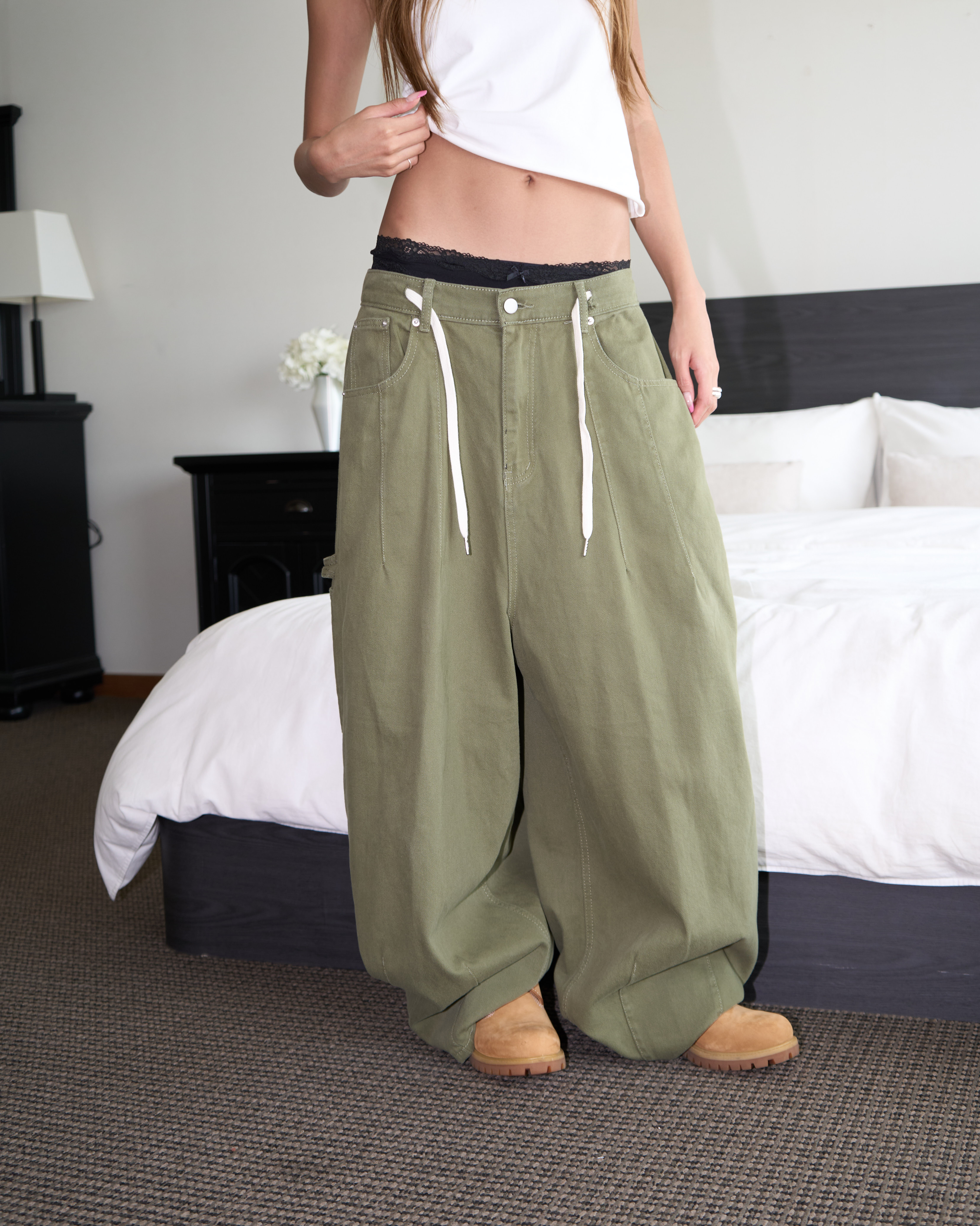 Sido Mega Wide Carpenter Cotton Pants(Unisex)