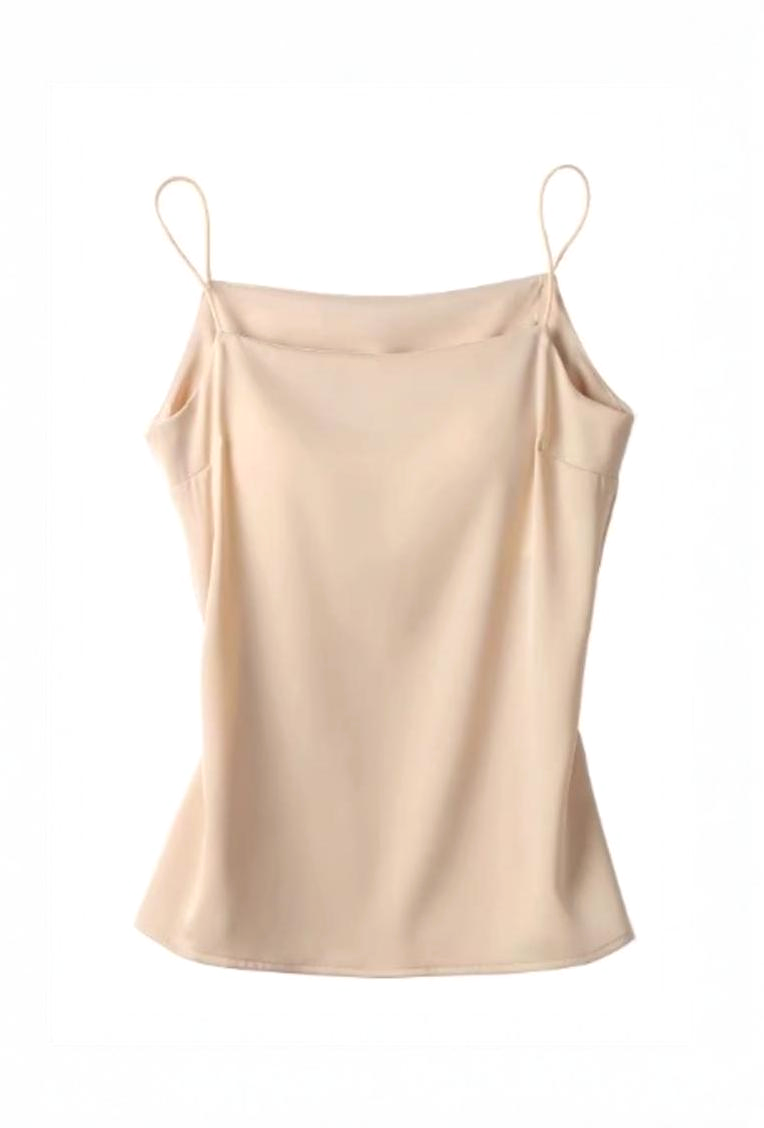Satin U-Neckline Tank Top