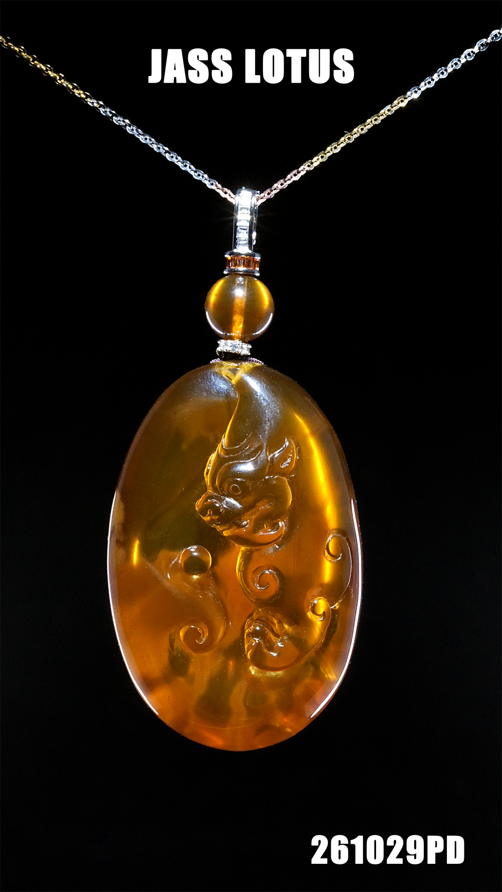 緬甸天然琥珀妖花溶洞珀貔貅吊墜