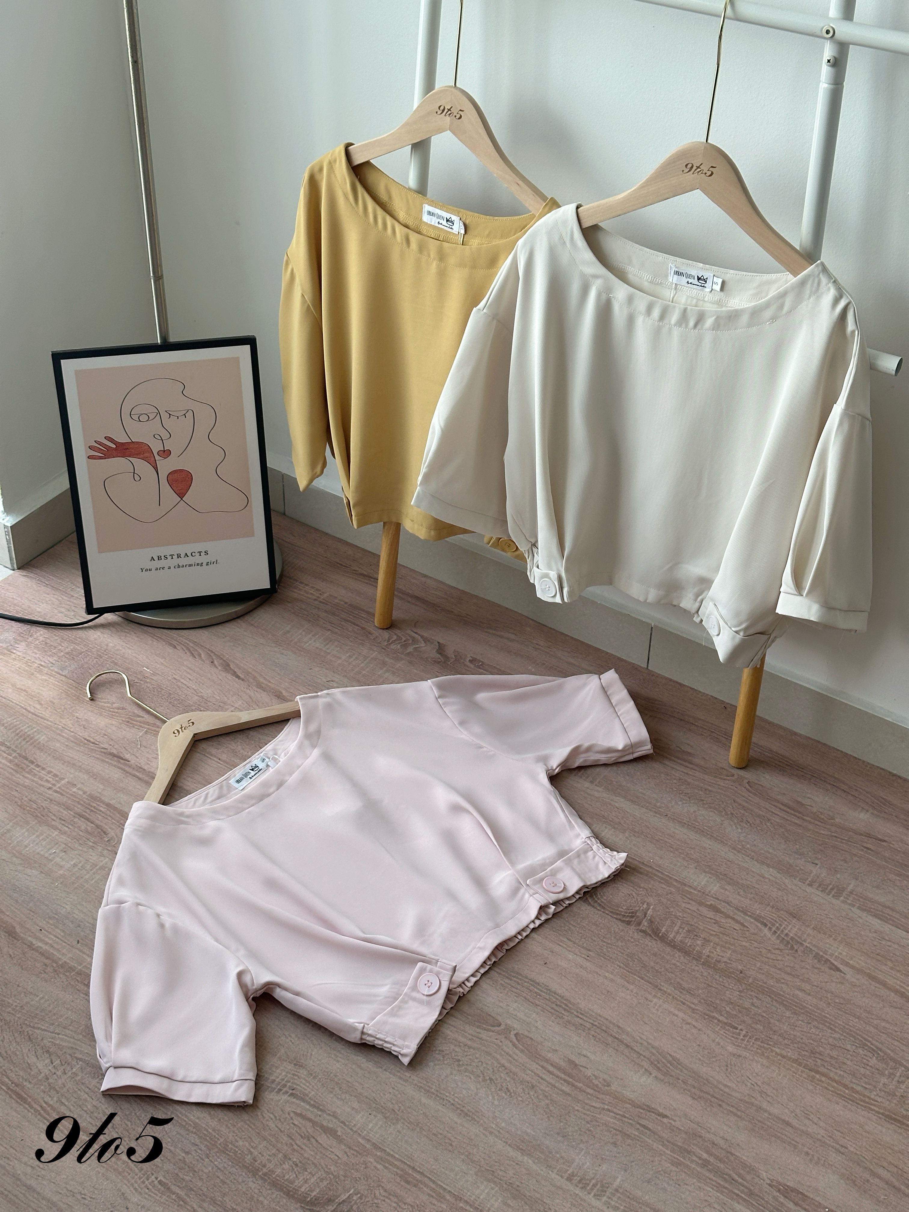 T4335 Half Sleeve Boat Neck Top - 3 Colors 