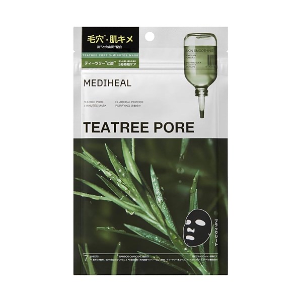 MEDIHEAL 的茶樹Pore鎮靜導入精華鎮靜肌膚平衡油脂面膜7 片裝