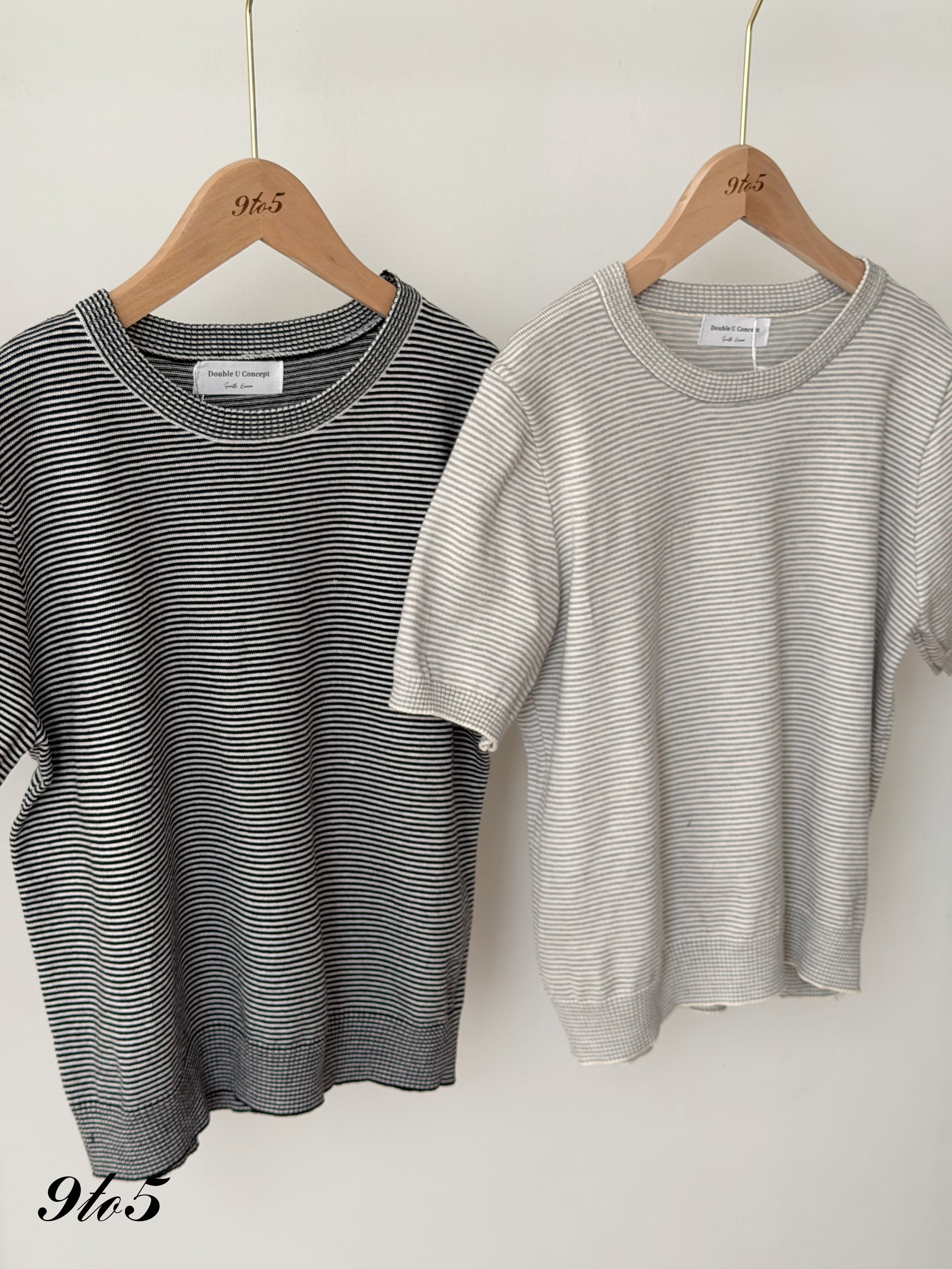 T4453 Round Neck Striped Knit Top - 4 Colors
