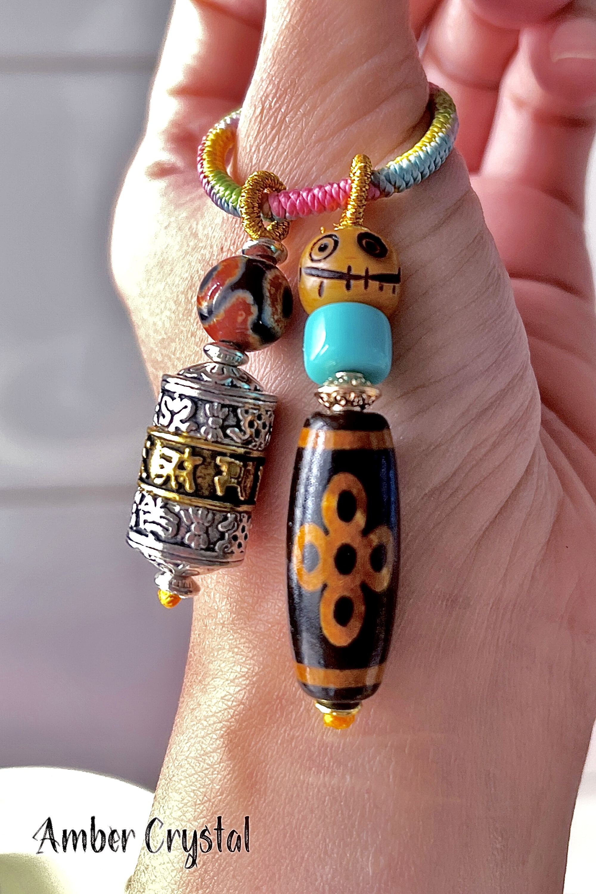 五眼閃電天珠 六字真言