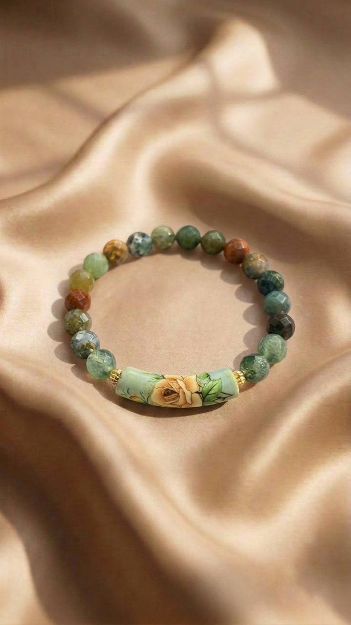 Indian Agate Crystal Bracelet 