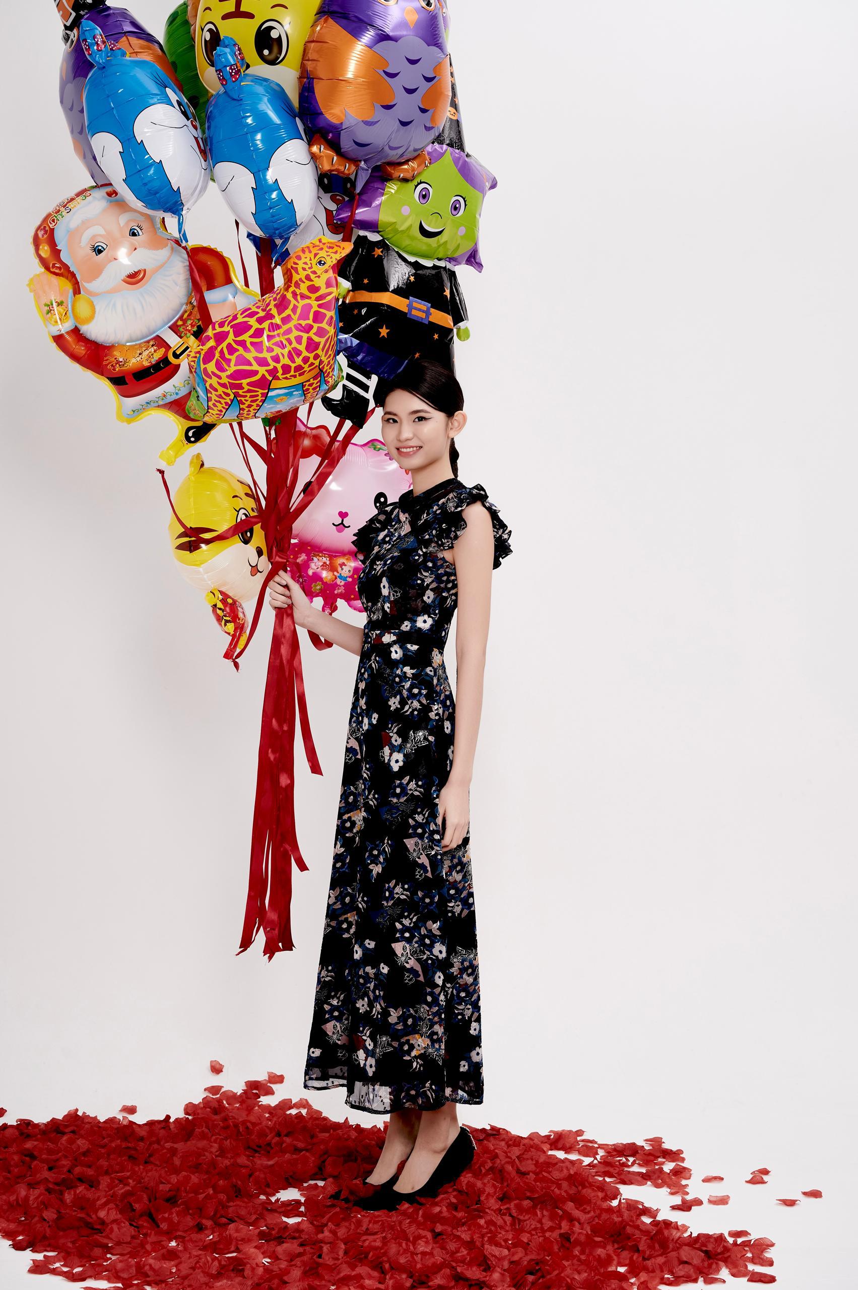 荷叶袖雪纺连身裙 2137