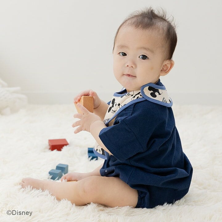 🇯🇵預訂 日本直送🇯🇵米奇印花純棉口水巾圍兜兩件套