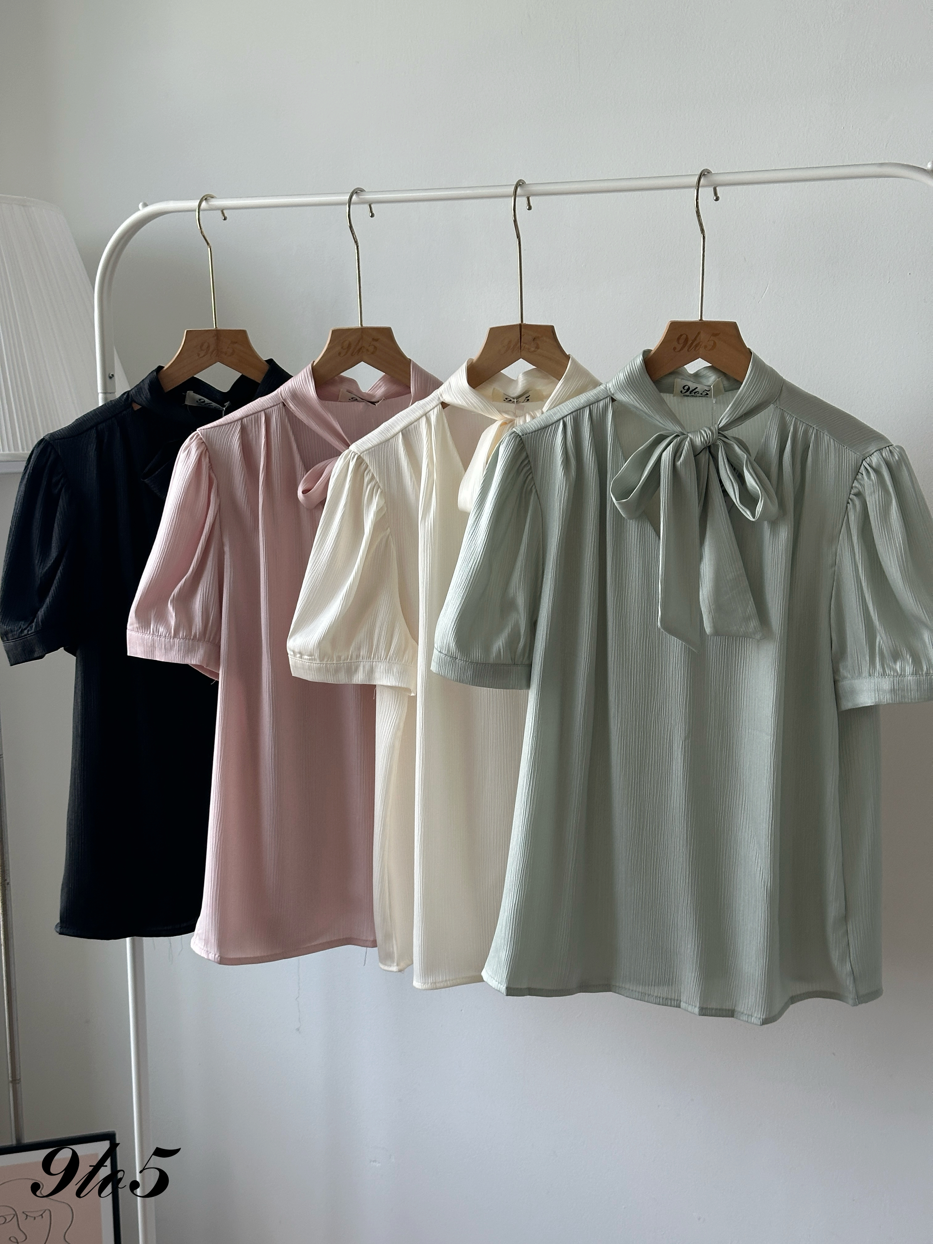 T4351 Bow-tie Satin Top - 4 Colors 