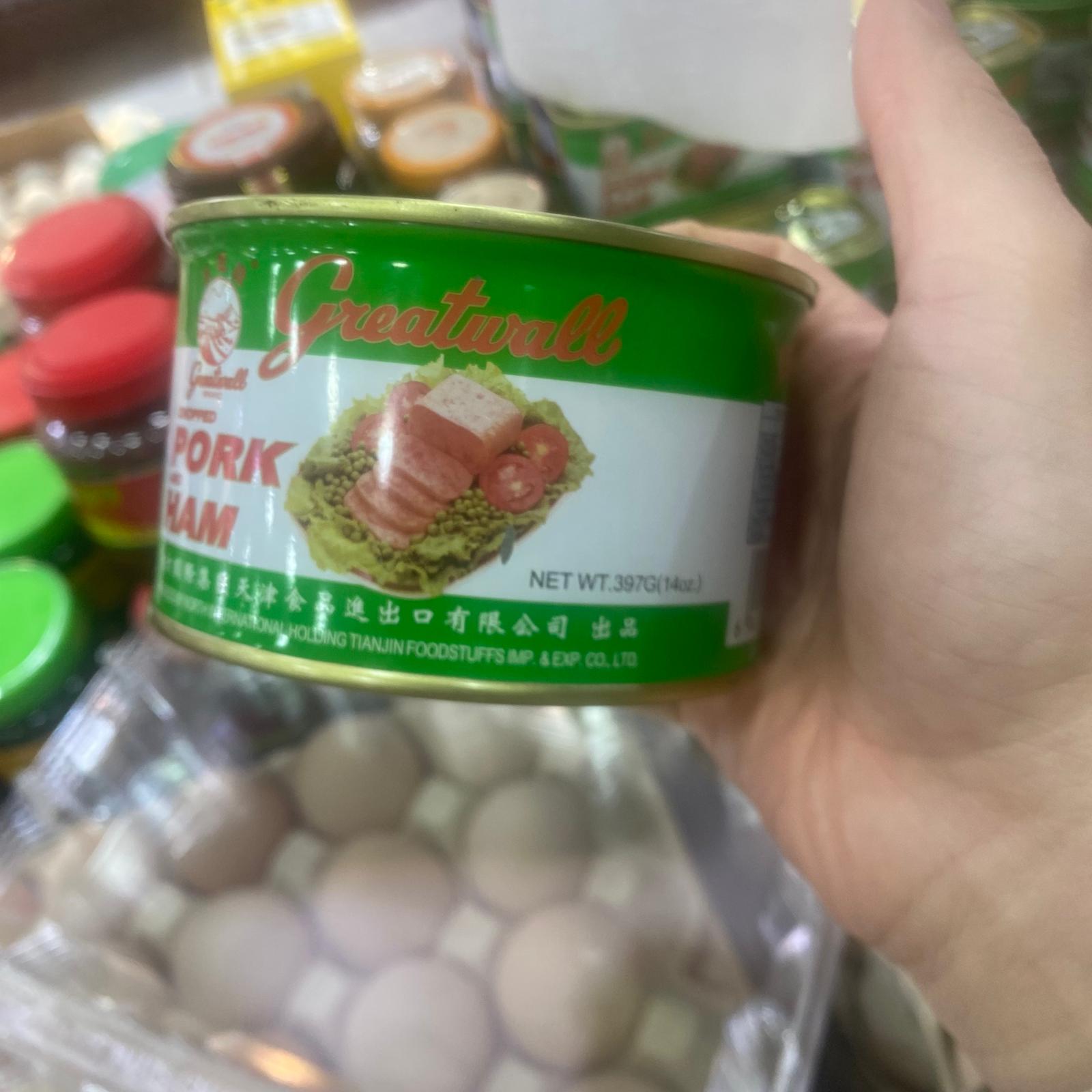 長城牌多寶牌豬肉火腿罐頭，397 克