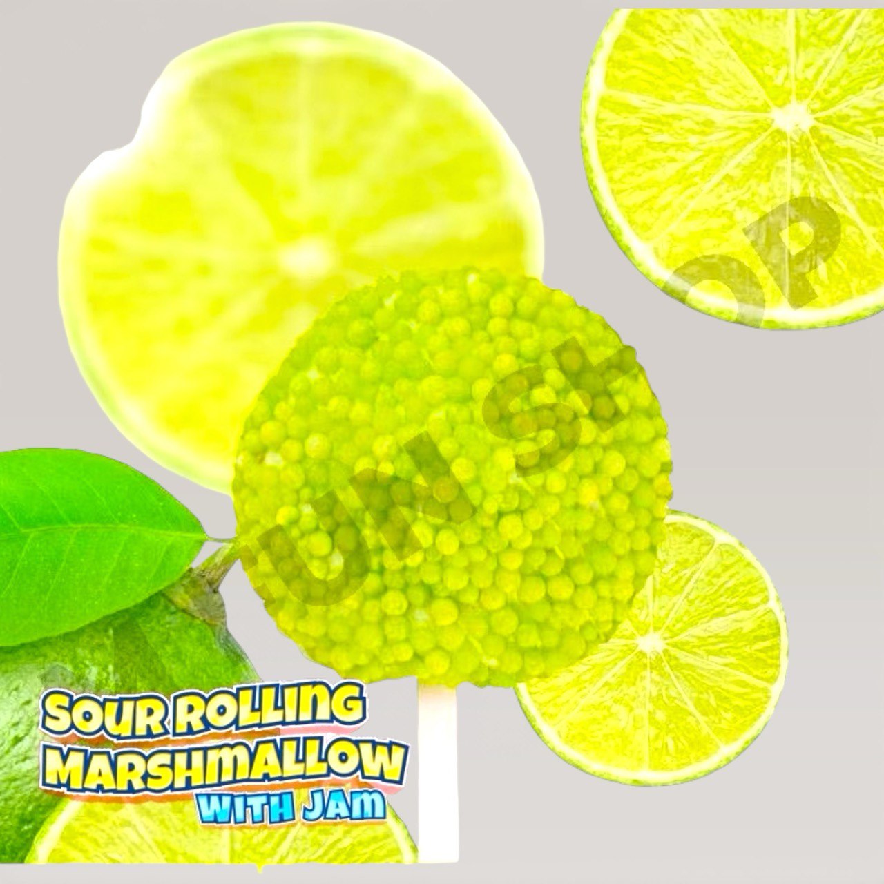 12pcs Lucky Twins Sour Rolling Marshmallow with jam lollipop (HALAL)