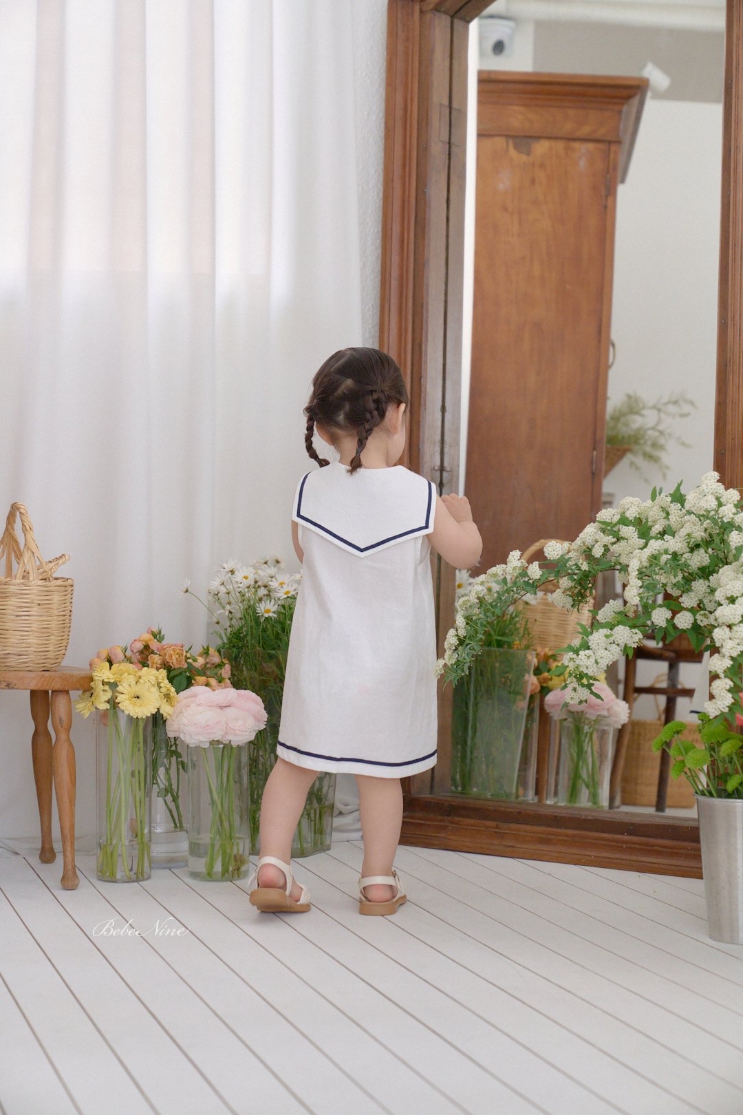 ☀️預訂 韓國直送☀️🇰🇷Bebenine兩色海洋風水手領巾背心連身裙