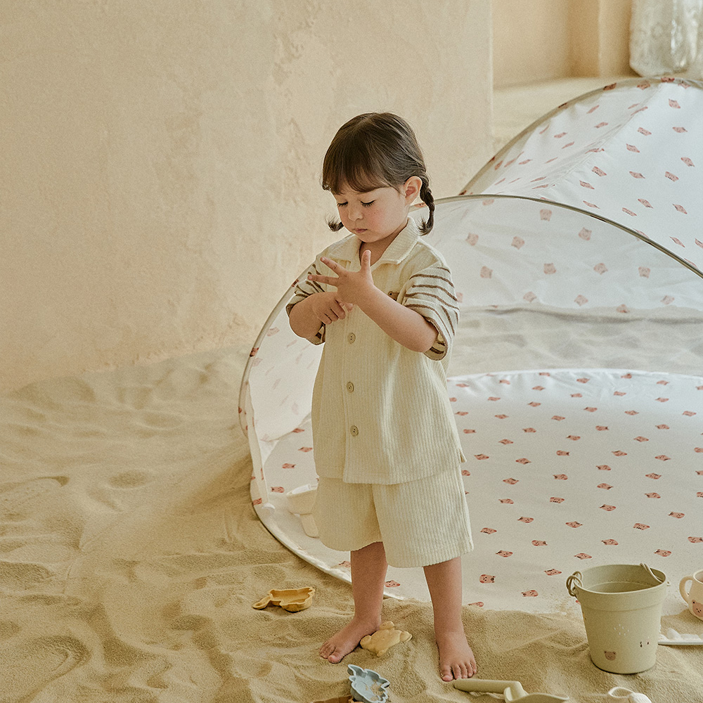 25S/S🌞DTD夏日海邊系列-毛圈布條紋拼色上下套裝 90/100/110