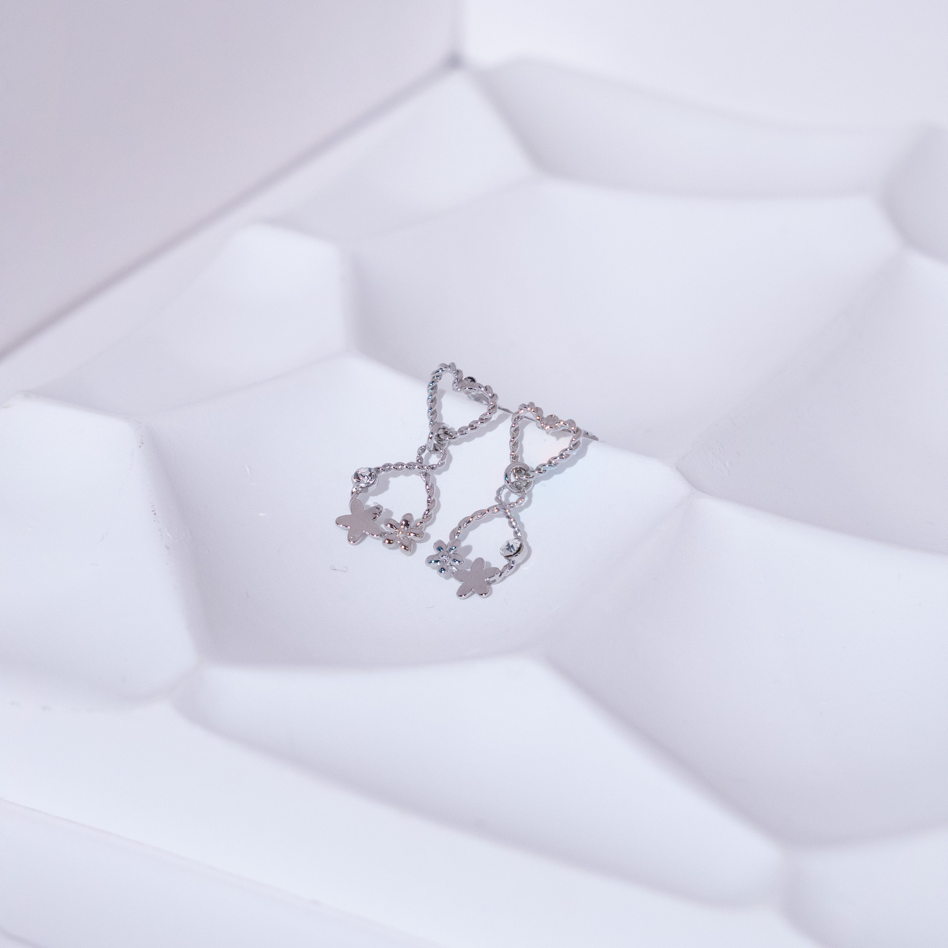 Dainty Heart Bloom Stud Earrings