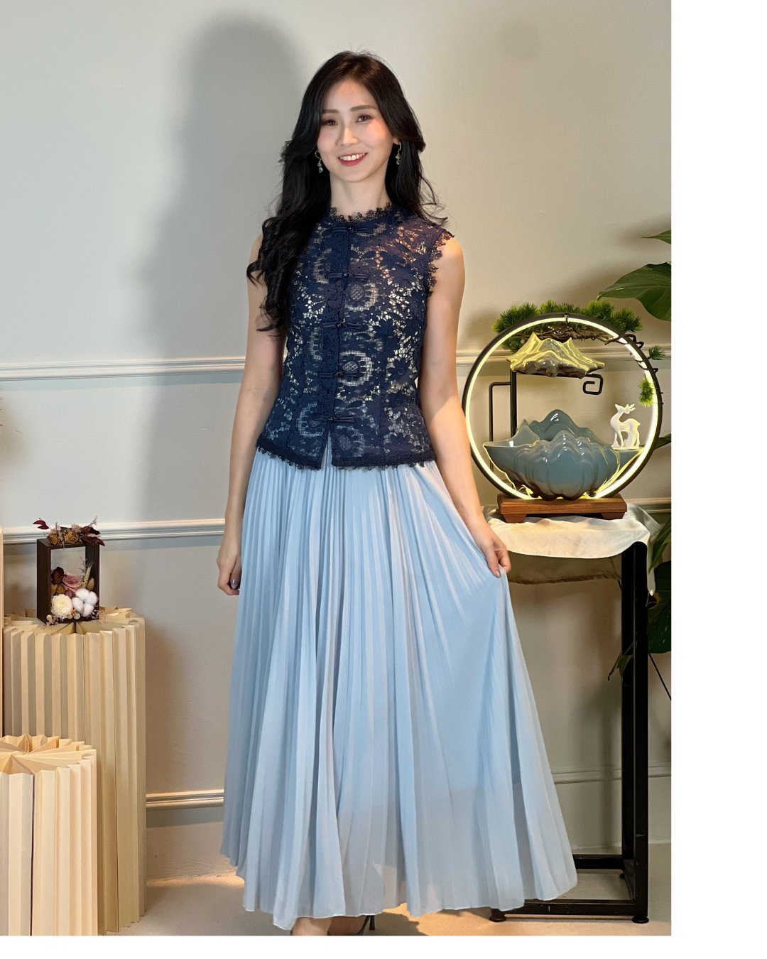5104 Quintina Pleated A Line Skirt 