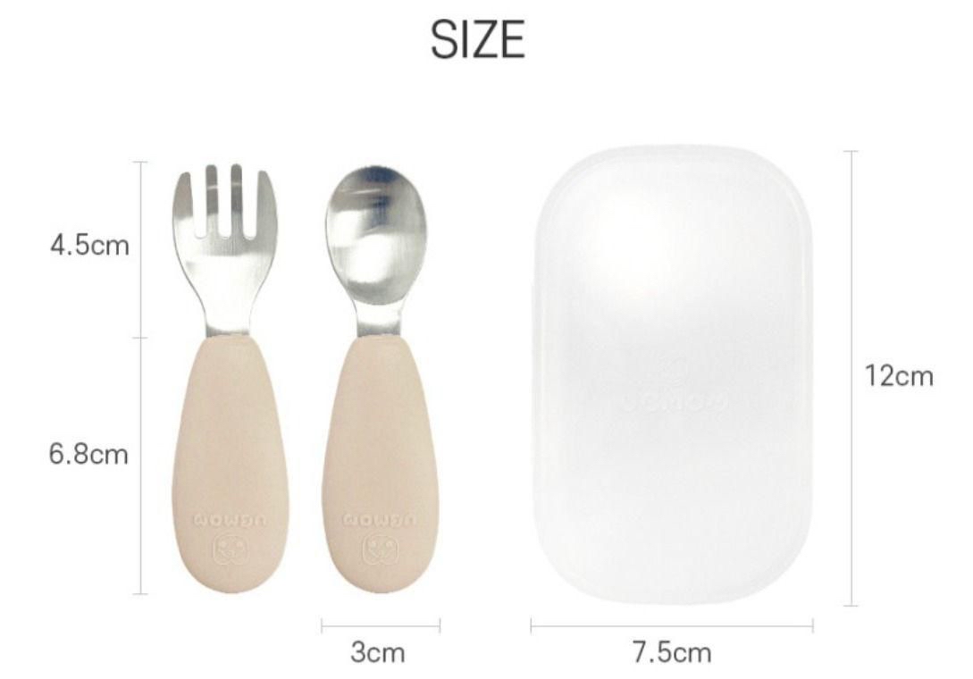 Ubmom鉑金矽膠不銹鋼叉匙套裝 (連收納盒)