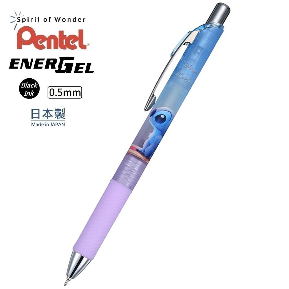現貨｜【日本 Disney Store 限定】Stitch 史迪仔 日本製 Pentel EnerGel 0.5mm 黑色 啫喱筆 209053