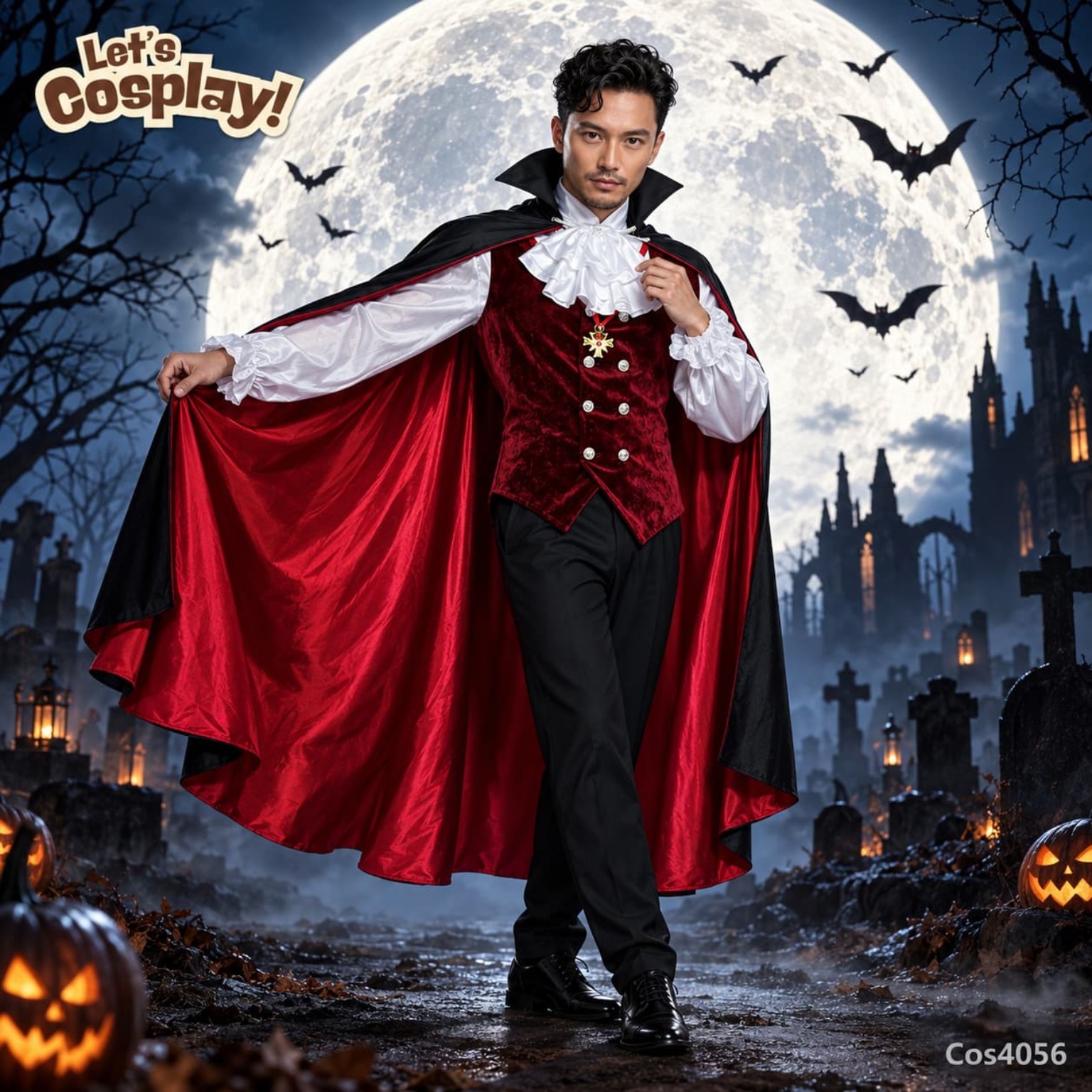 成人貴族吸血鬼萬聖節服裝 Vampire Costume 海洋公園哈囉餵服裝 COS4056