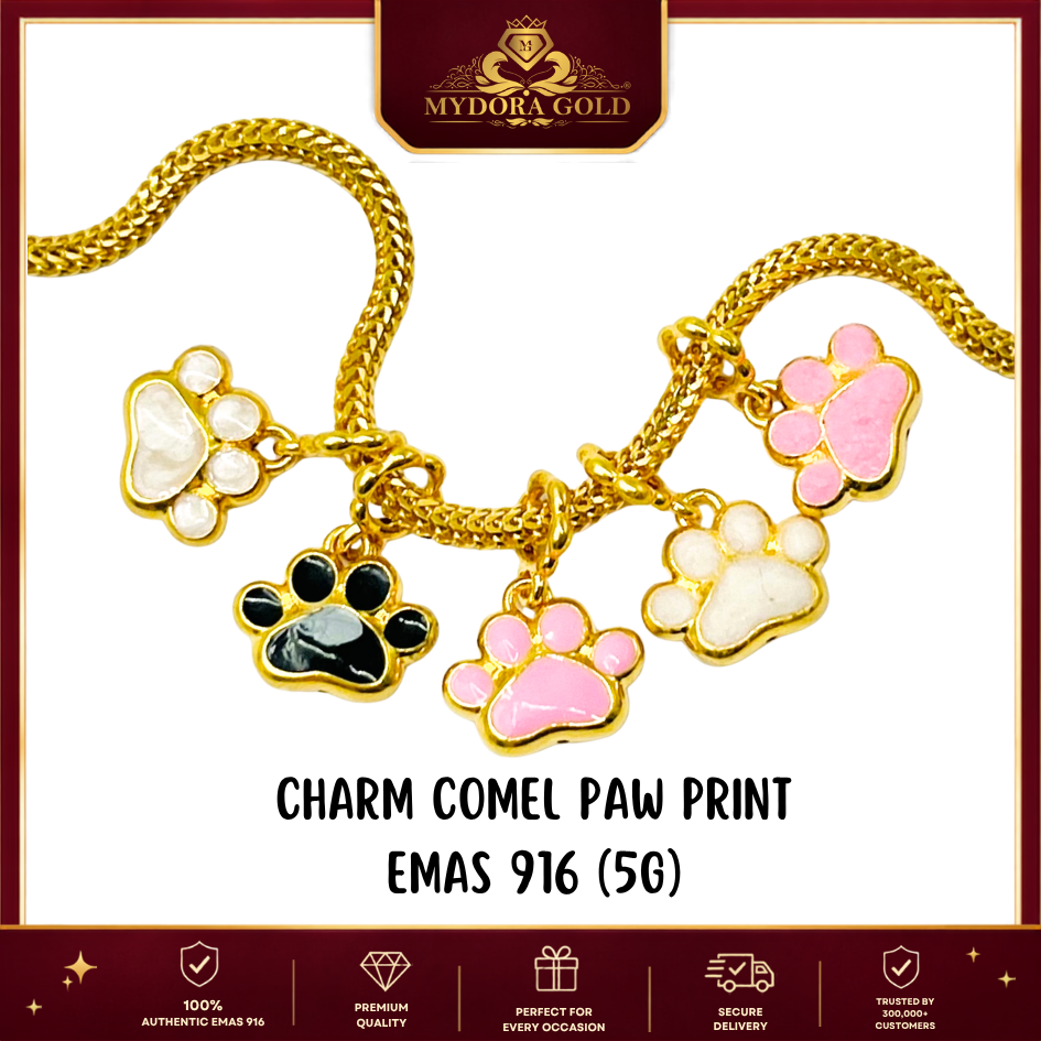 MYDORA Charm Comel Paw Print (5G) l EMAS 916/22K