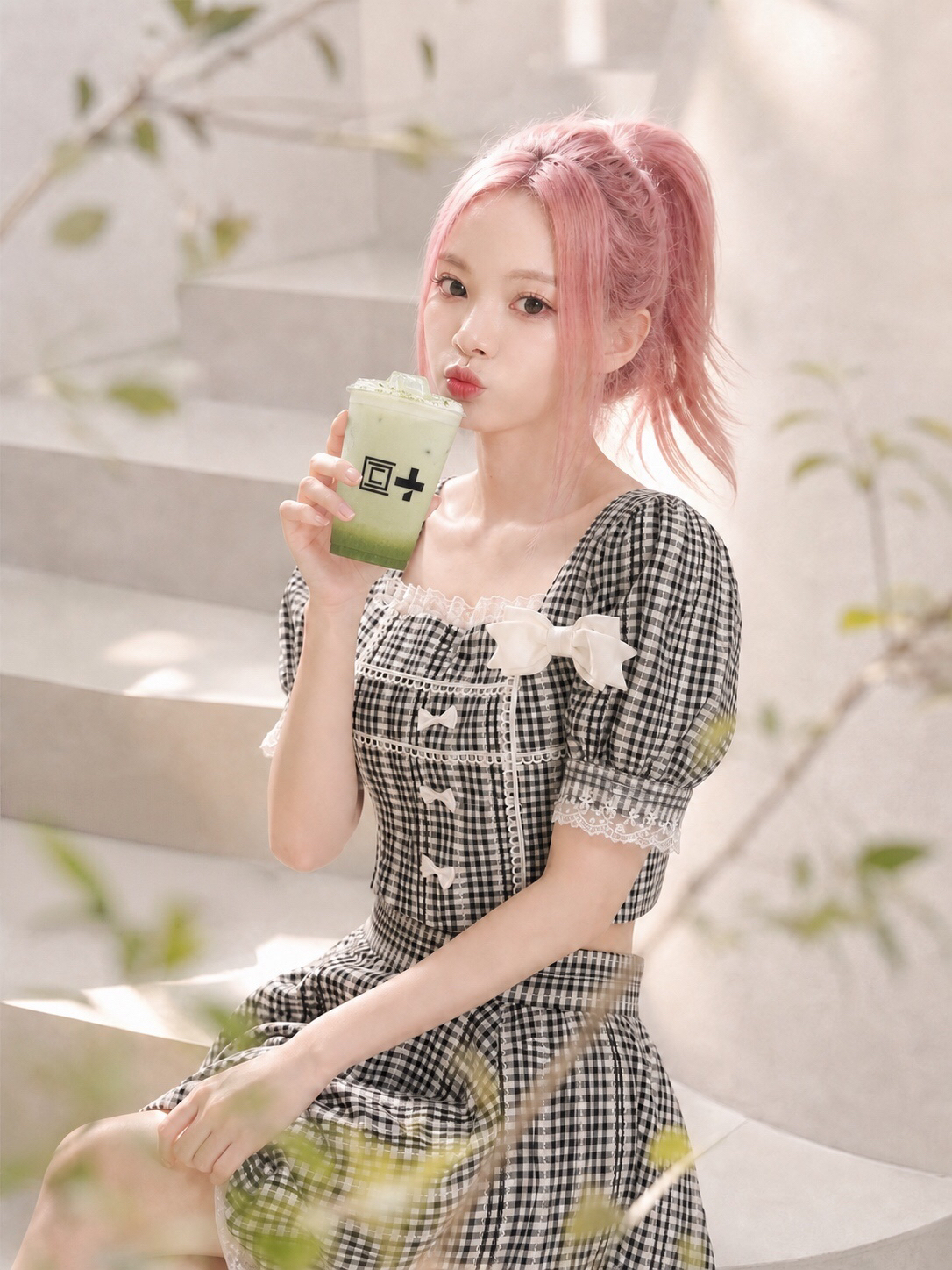 【APV Girliness】黑白格雷絲法式午茶小公主套裝Monochrome Tea Party Gingham Set)