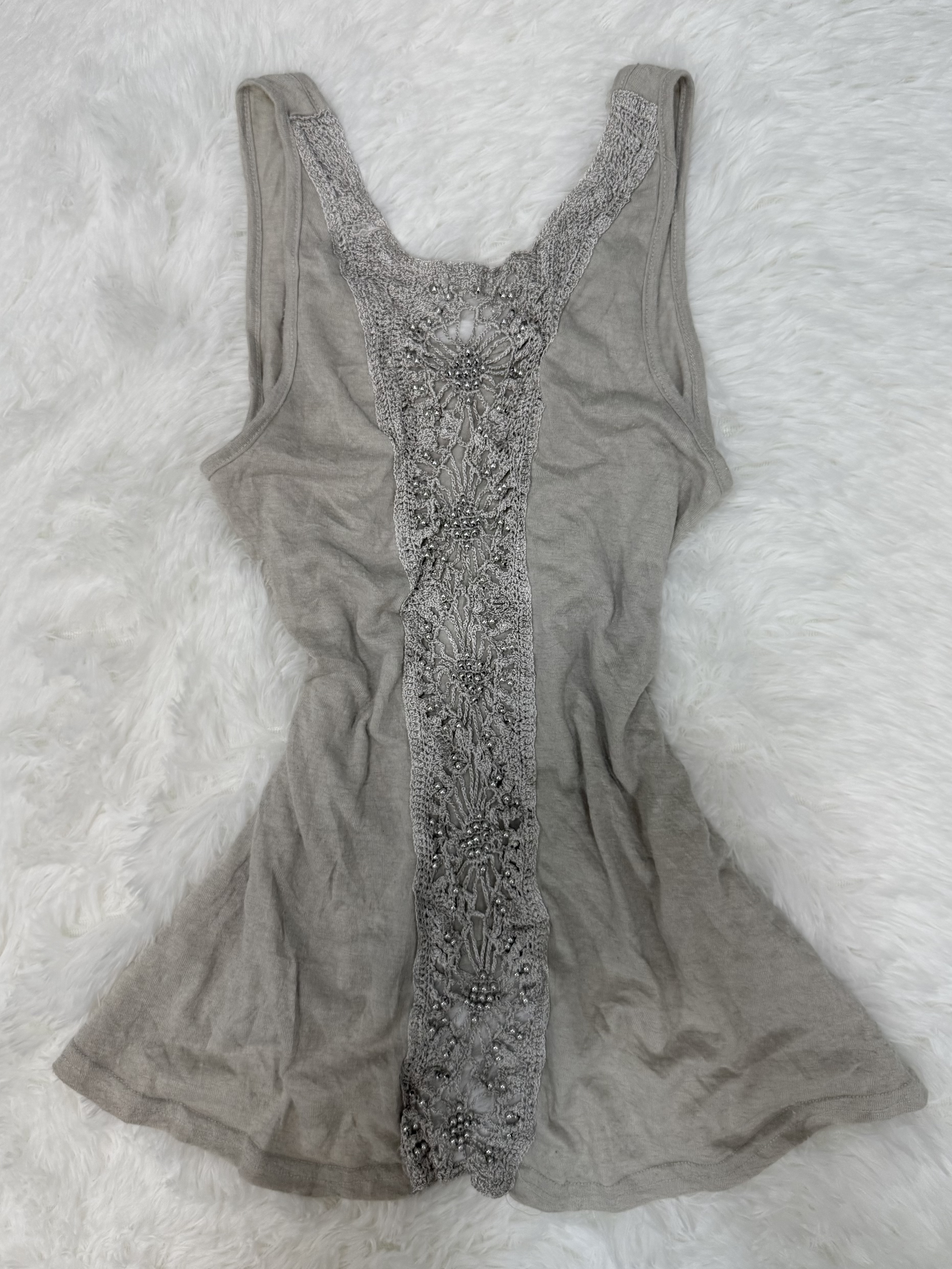 80s Subculture Beading Crochet Sleeveless Vest