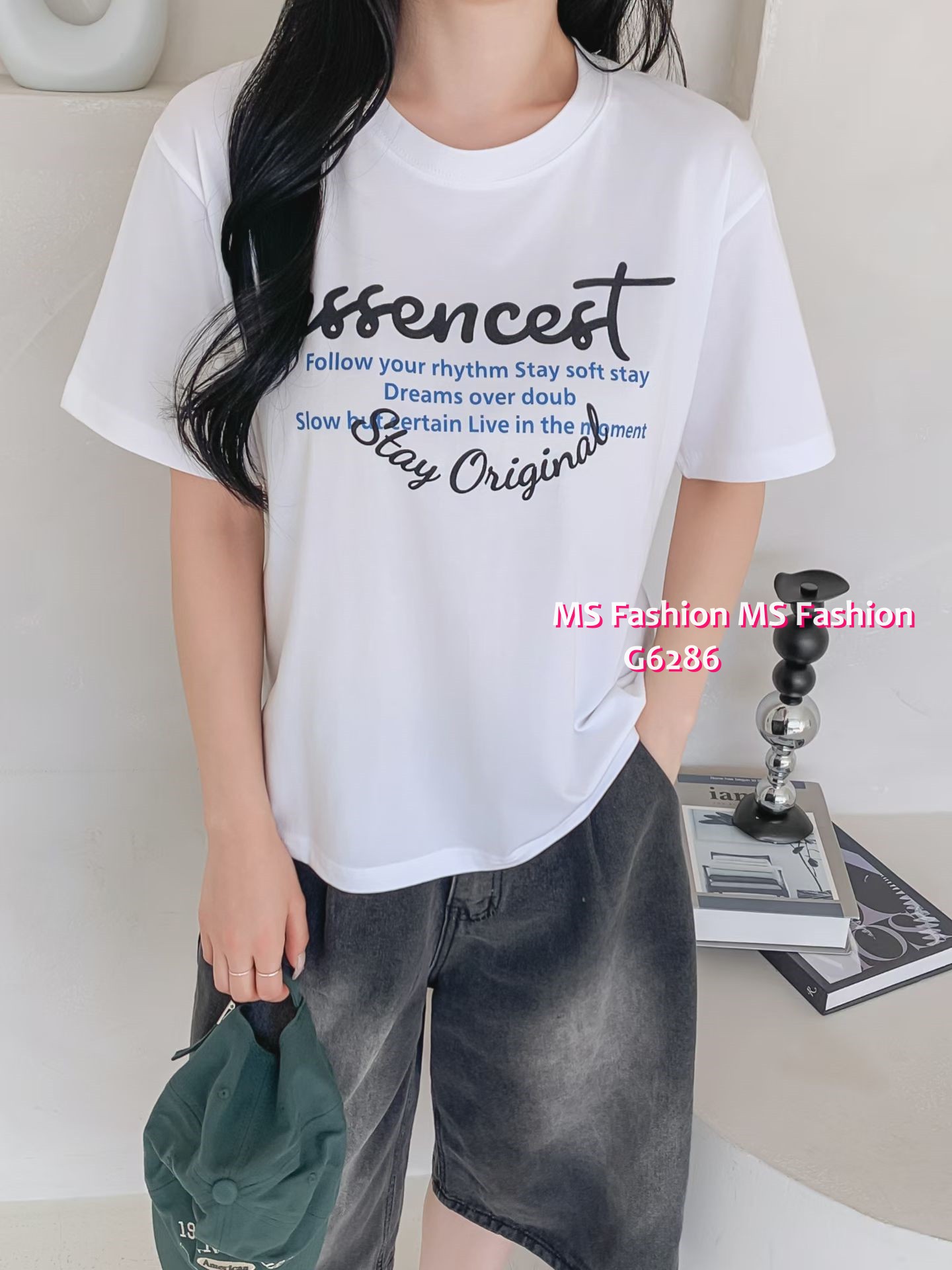 G6286 韓國🇰🇷靚字母print top