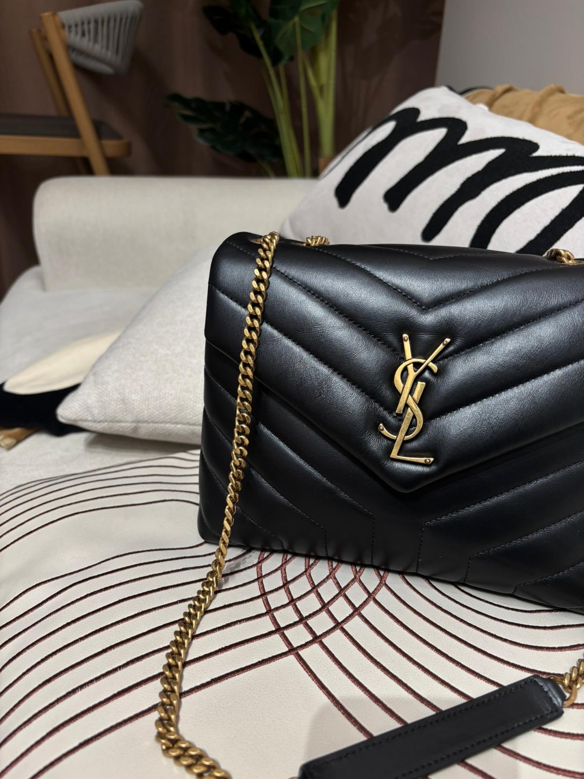 Ysl Loulou small flap bag 黑色牛皮 100%Authentic,98%new ✅card booklet✅dust bag