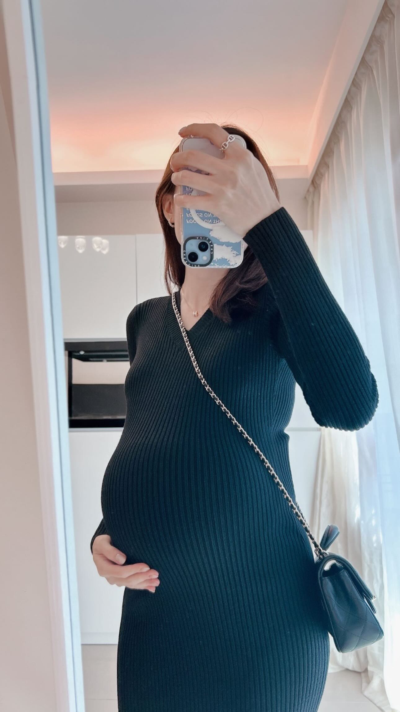 V-neck Knitted Dress