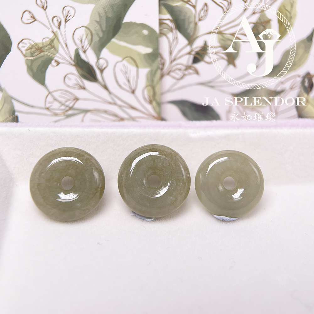 JN-486/487/499 天然翡翠A玉 冰潤大地黃小平安扣
