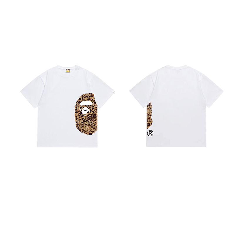 Bape Wild Leopard Pattern Ape Head Relaxed Fit Tee