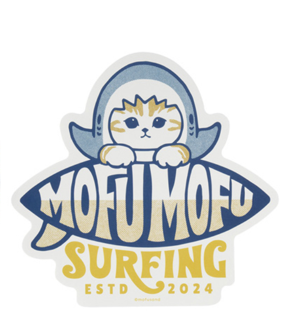 Mofusand 鯊魚貓 大貼紙｜預訂