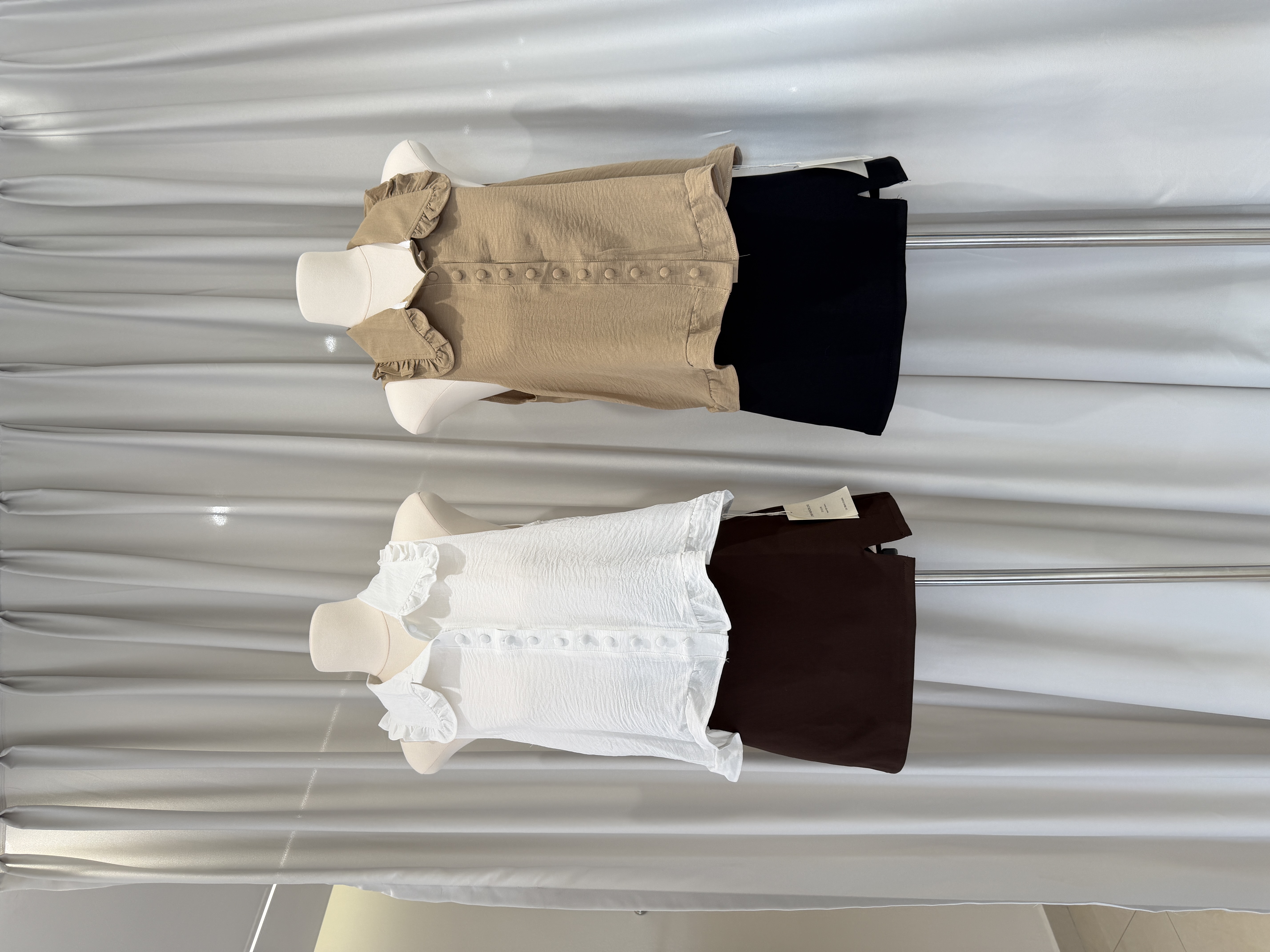 6547 韩系木耳边翻领背心