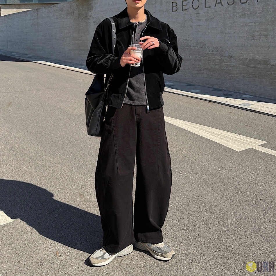 【100%保證韓國直送】韓系質感 3D 立體弧形剪裁 100% 純棉長褲 👖 [2 color] RF118542