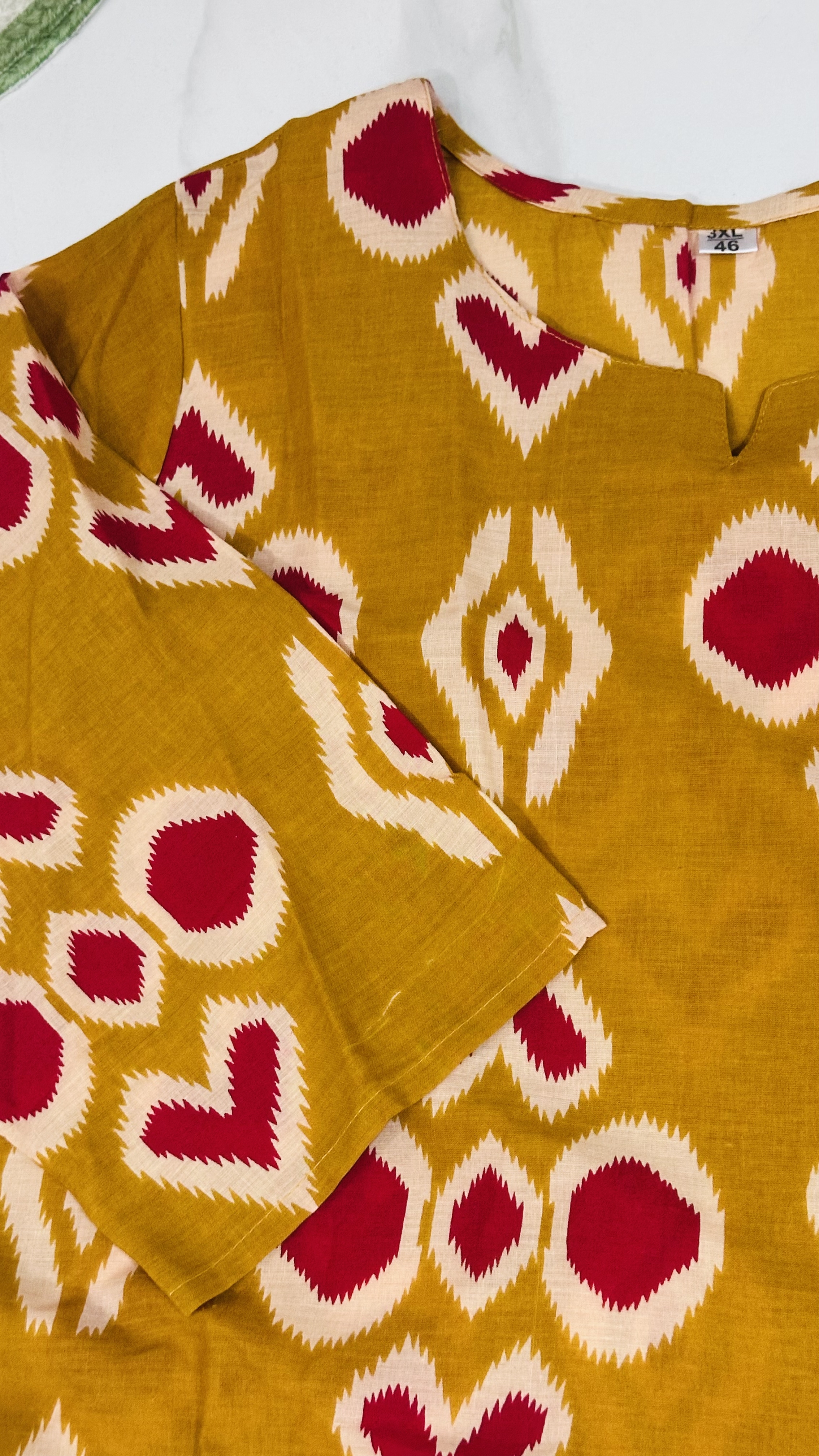  (Plus) Short Mustard Kurti 