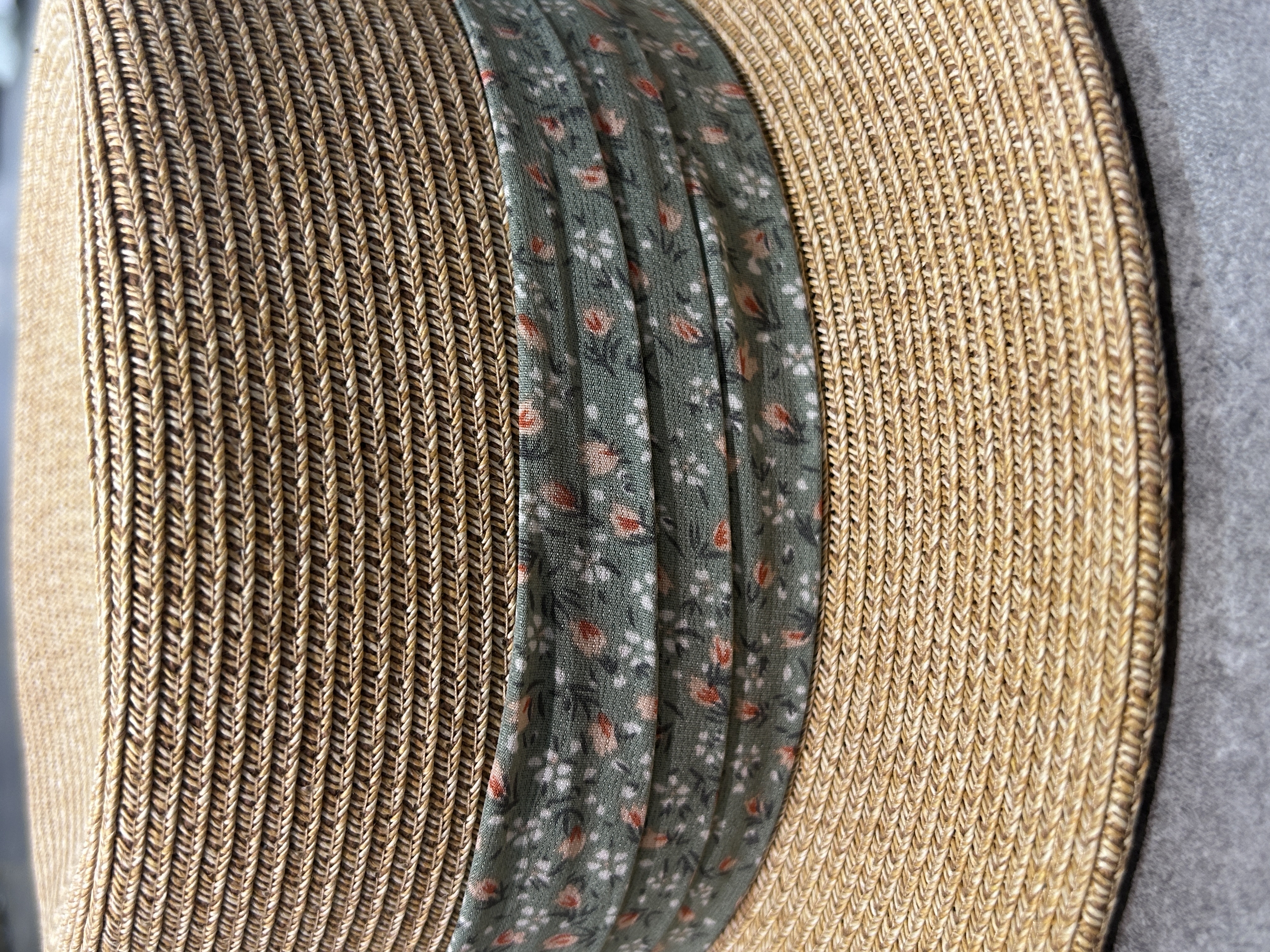 小碎花帶圈草帽