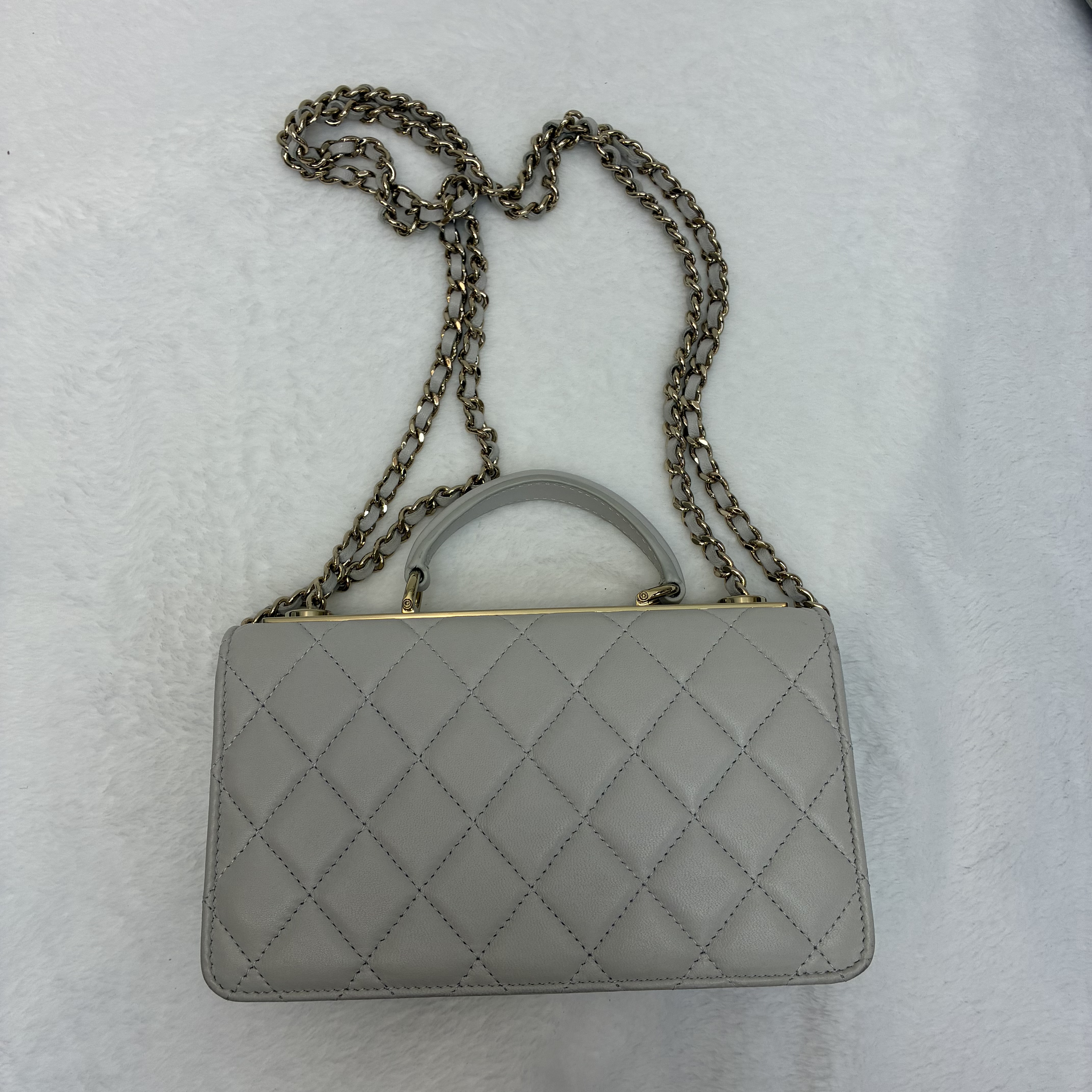 full set Chanel trendy cc 手柄woc 淺灰色羊皮 溫柔風🤍