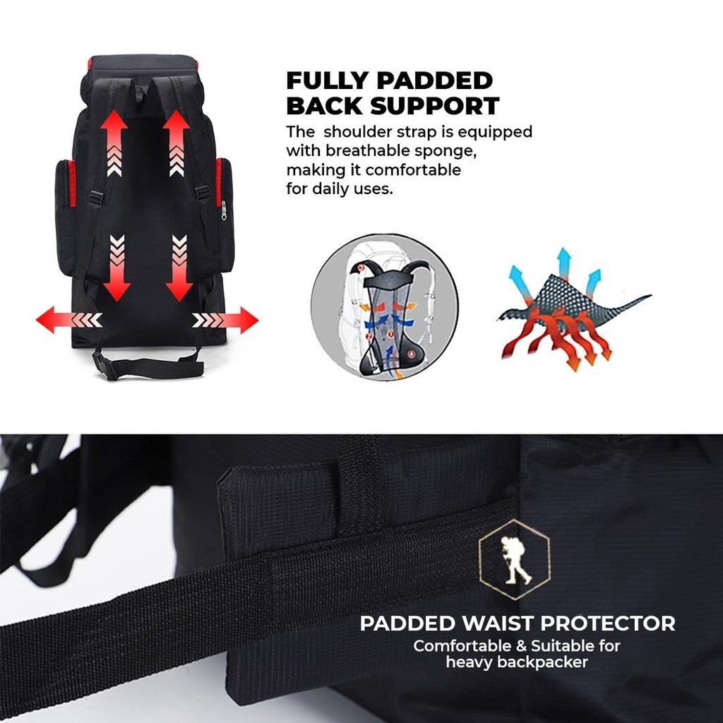 70 L / 80 L / 90 L Trekking Backpack / Hiking Backpack