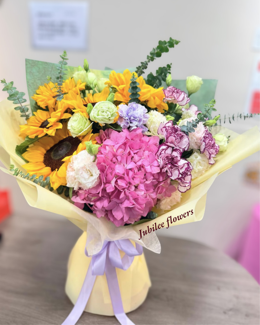 🌻向日葵 繡球 花束