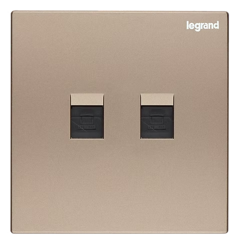 Legrand Galion 玫瑰金 孖位 CAT6數據插座