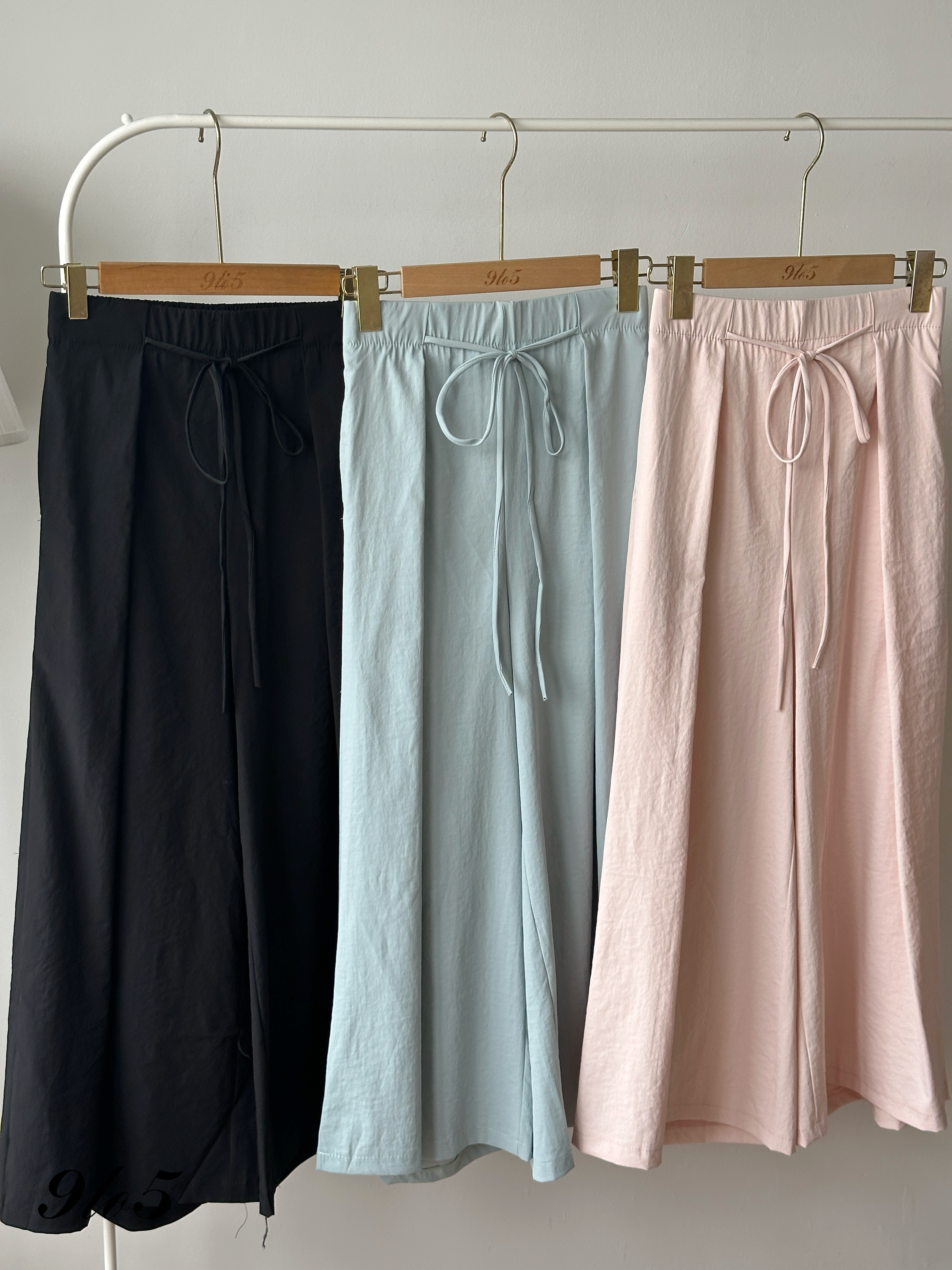 S1954 Self-tie Wide Leg Pants - 5 Colors 