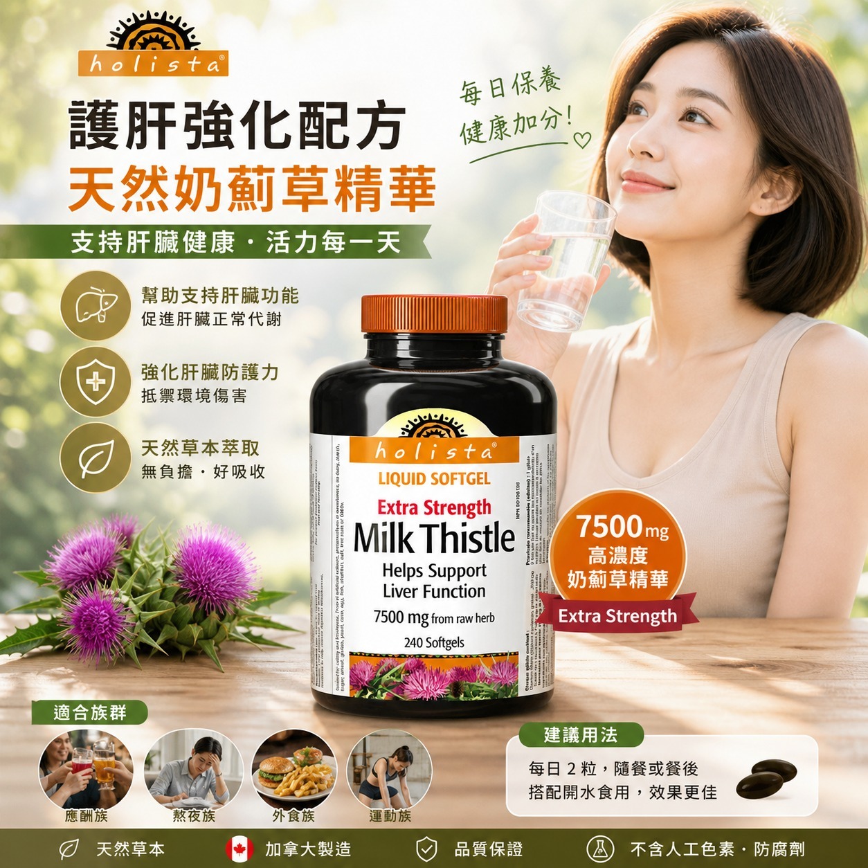 Holista 奶薊護肝素 Milk Thistle 240粒-預計7月初到貨