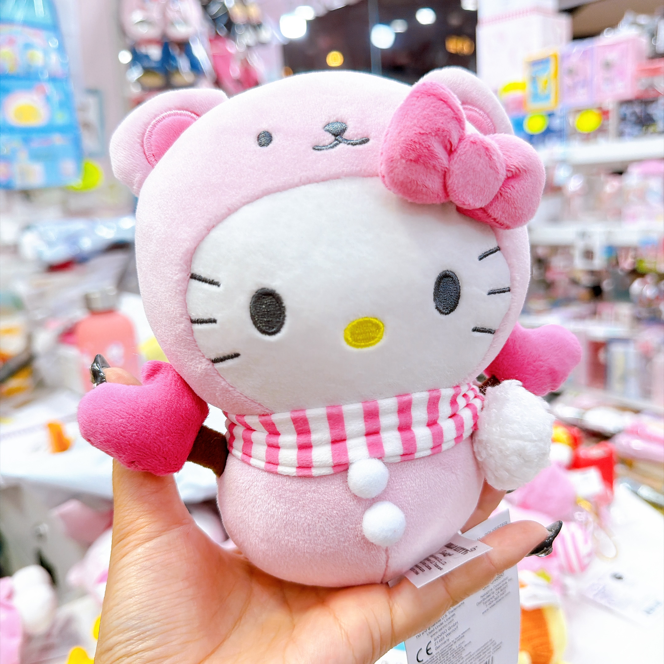 原裝行貨 Kitty粉紅聖誕節系列雪人公仔掛飾