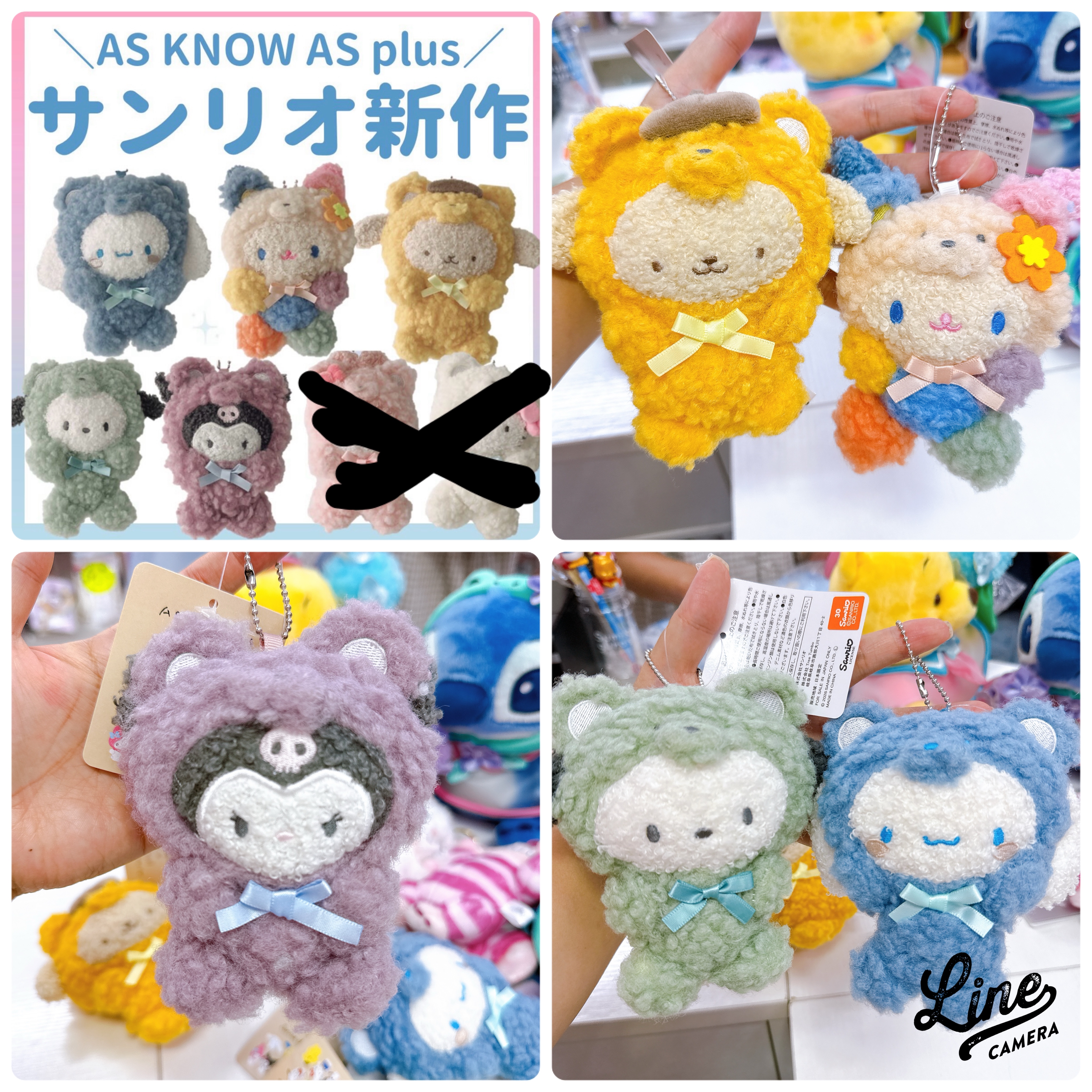 日本直送Sanrio x as know as plus 系列扮熊仔公仔掛飾扣針 ccc