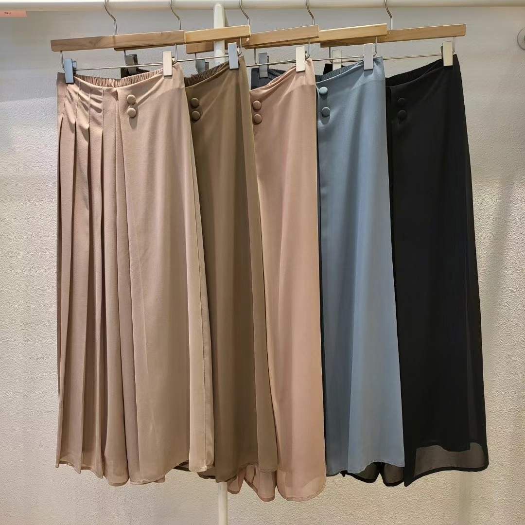 High-Waisted Pleated Skirt-Like Wide-Leg Pants ‖ 高腰百褶裙裤式阔腿长裤 KR0452171