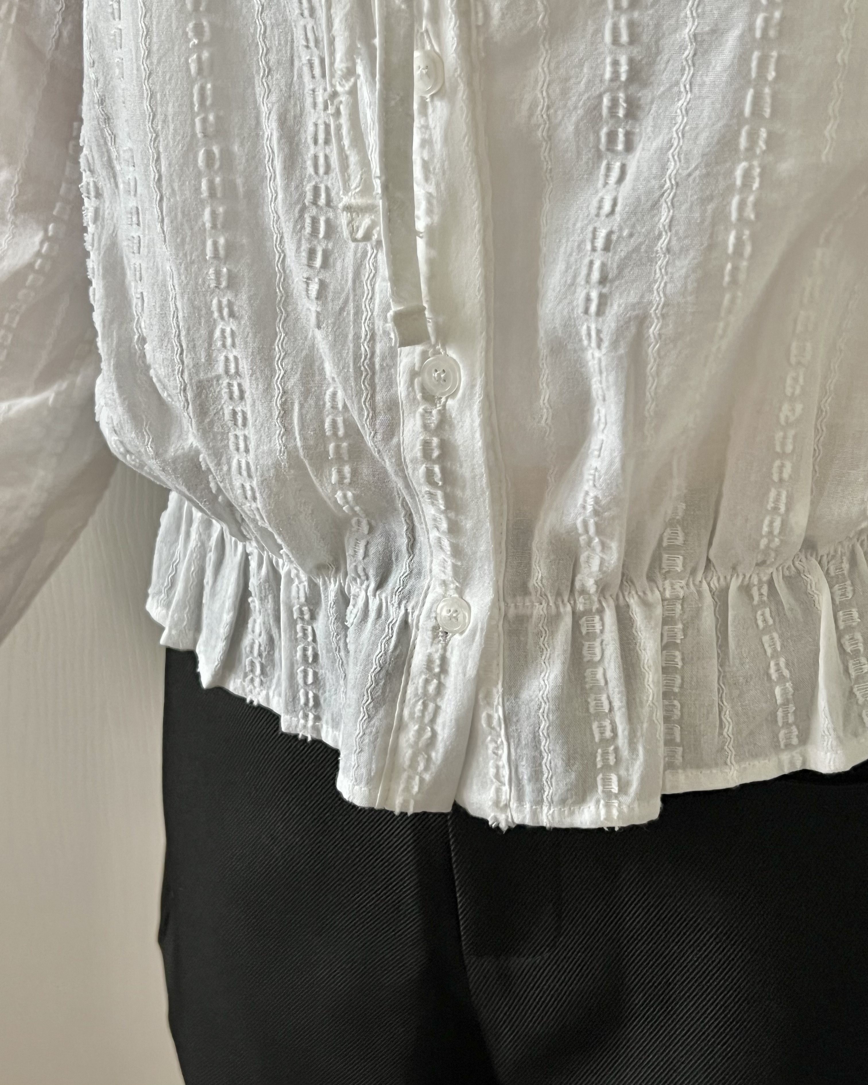 法式甜美虛線紋綁帶blouse 現貨